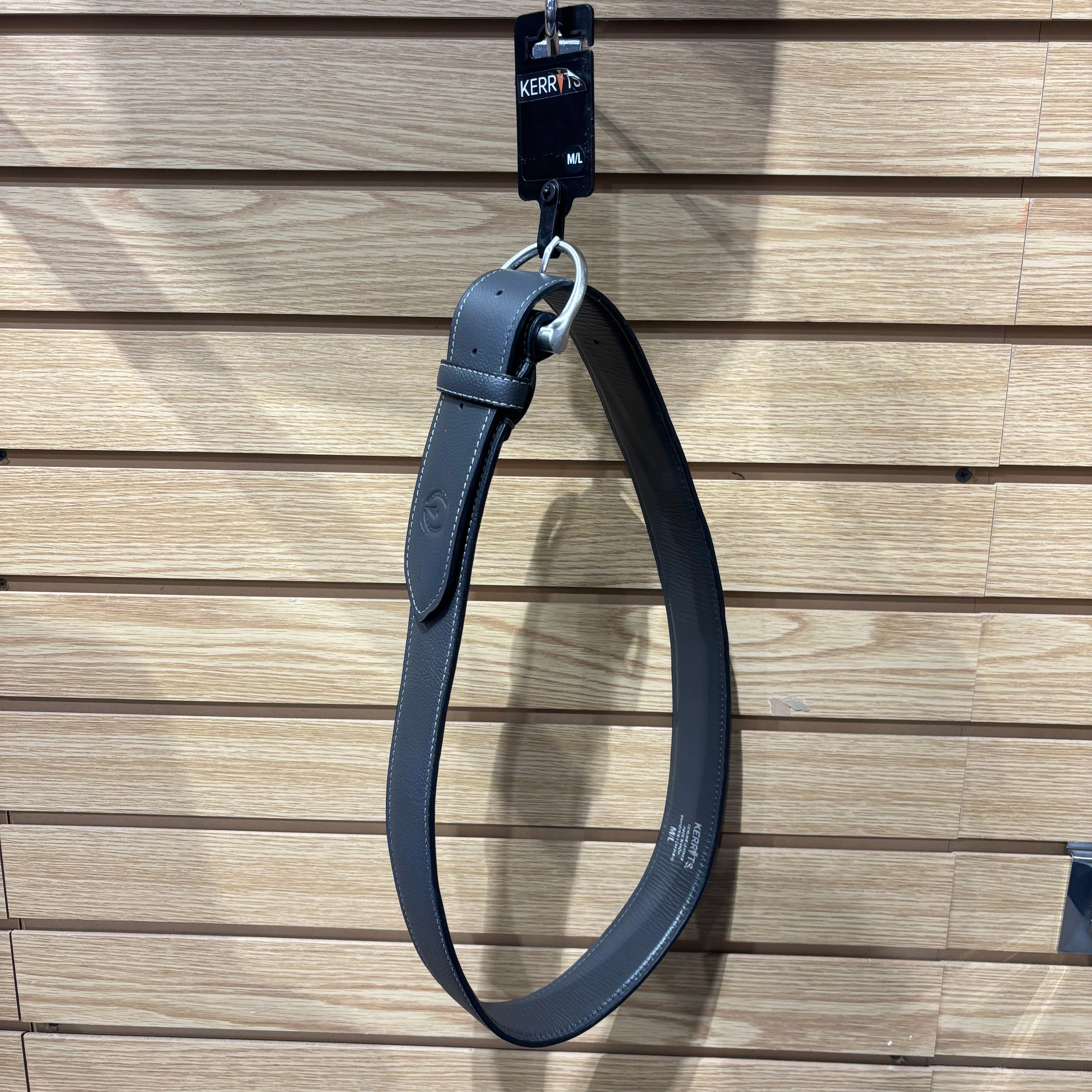 Used M/L Grey Leather Kerrits Belt