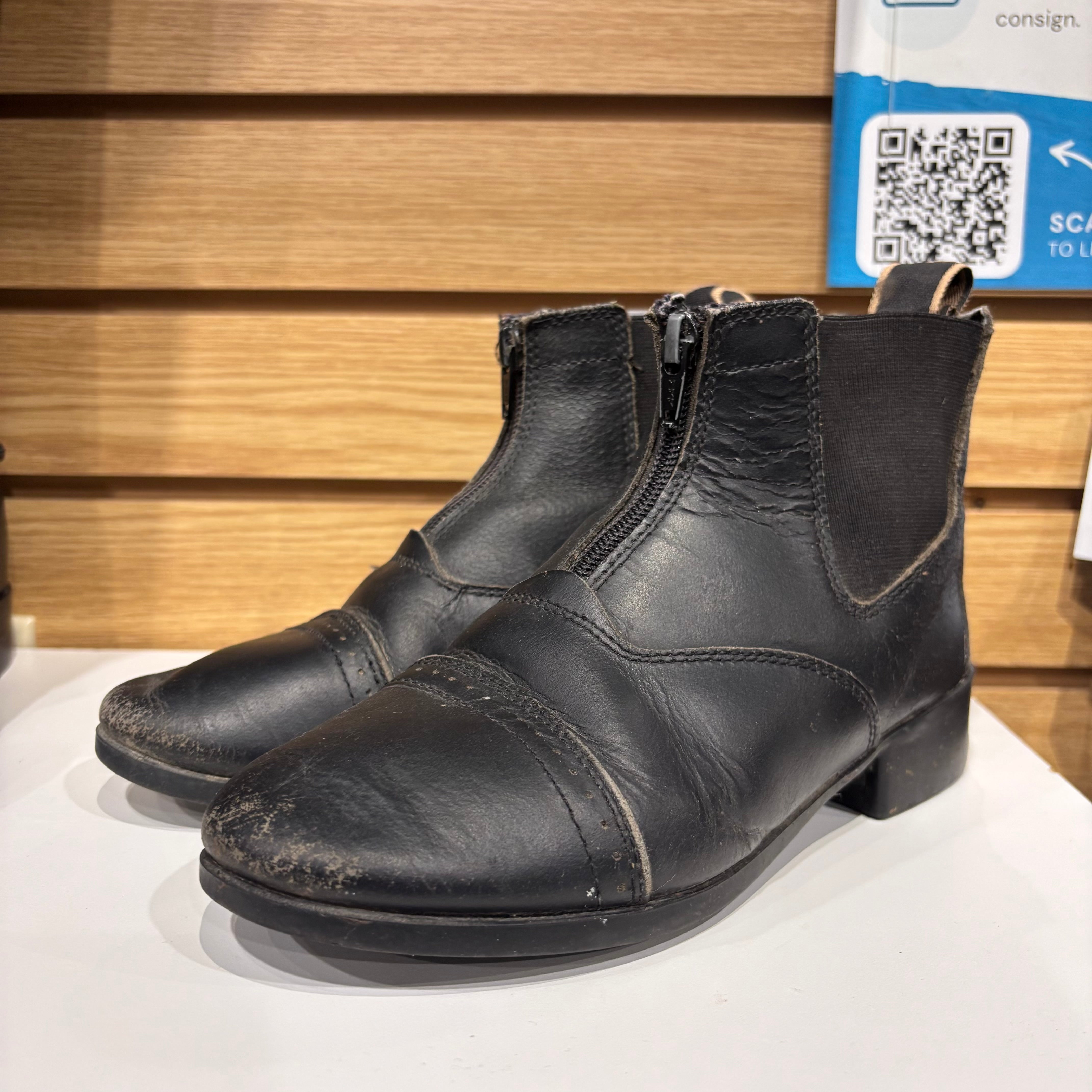 Used Dublin Kids Size 3 Black Paddock Boots
