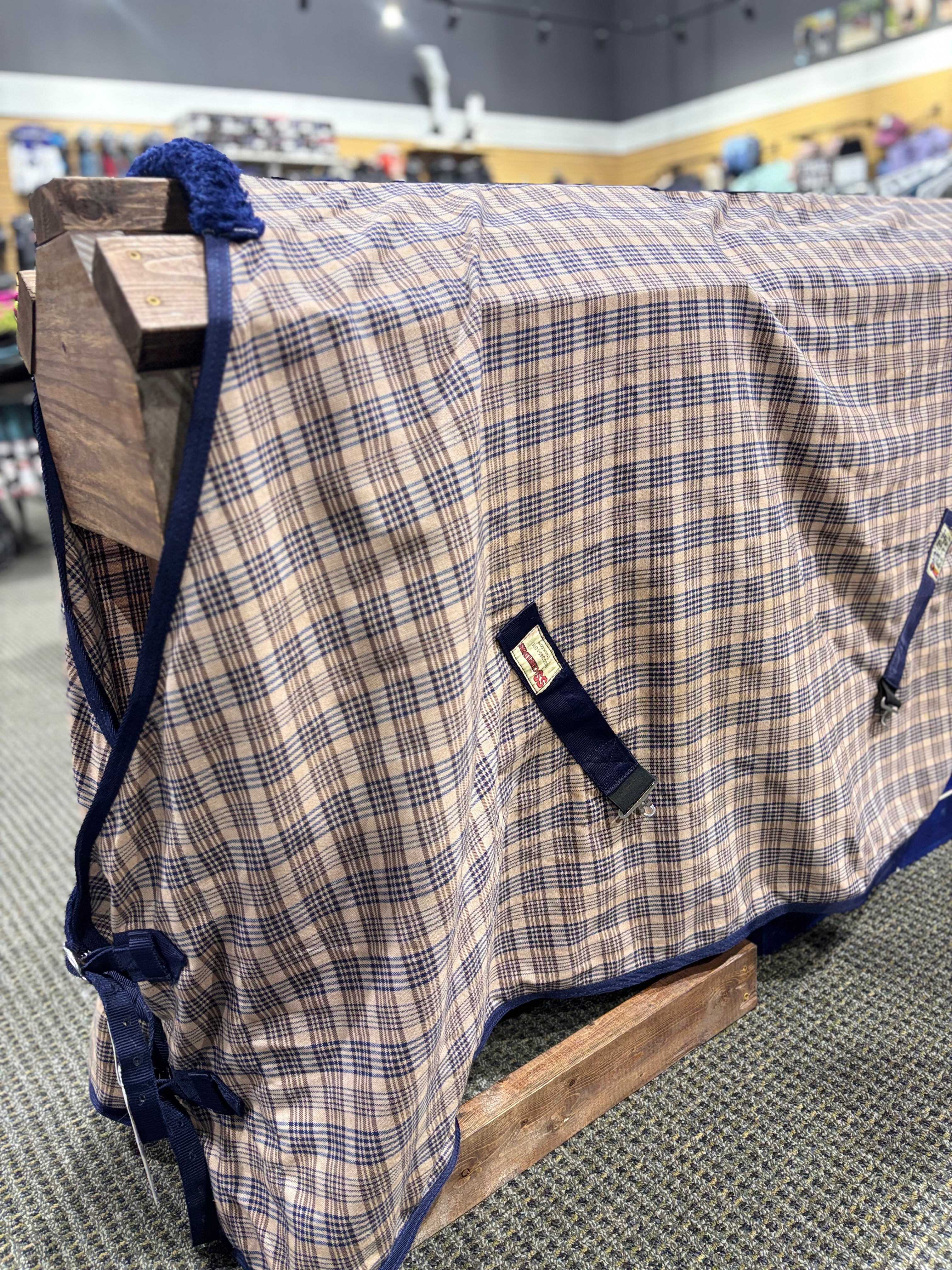 Used 86" Schneiders Plaid Sheet