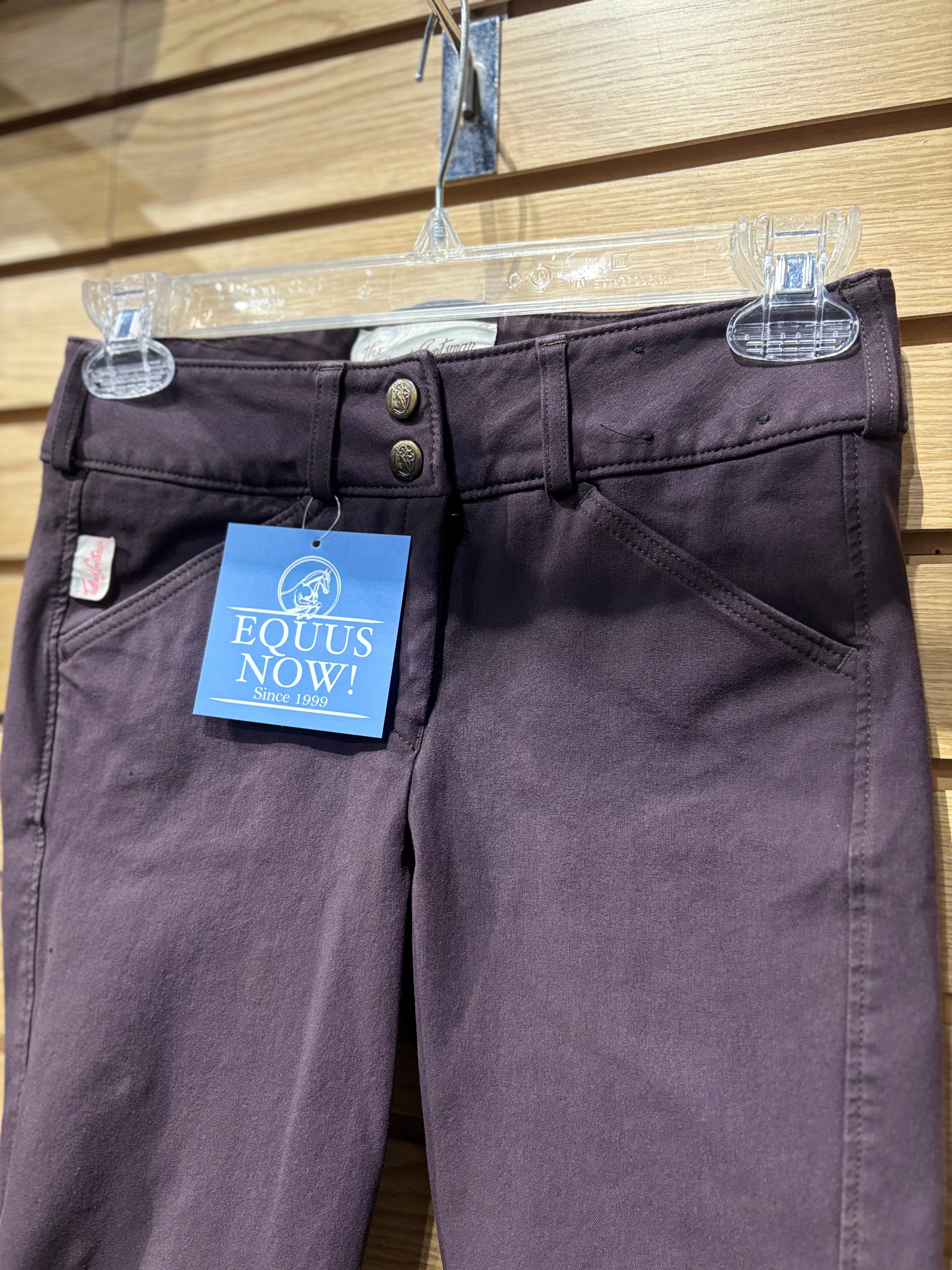 Used Youth 14 Plum Tailored Sportsman Knee Patch Breeches