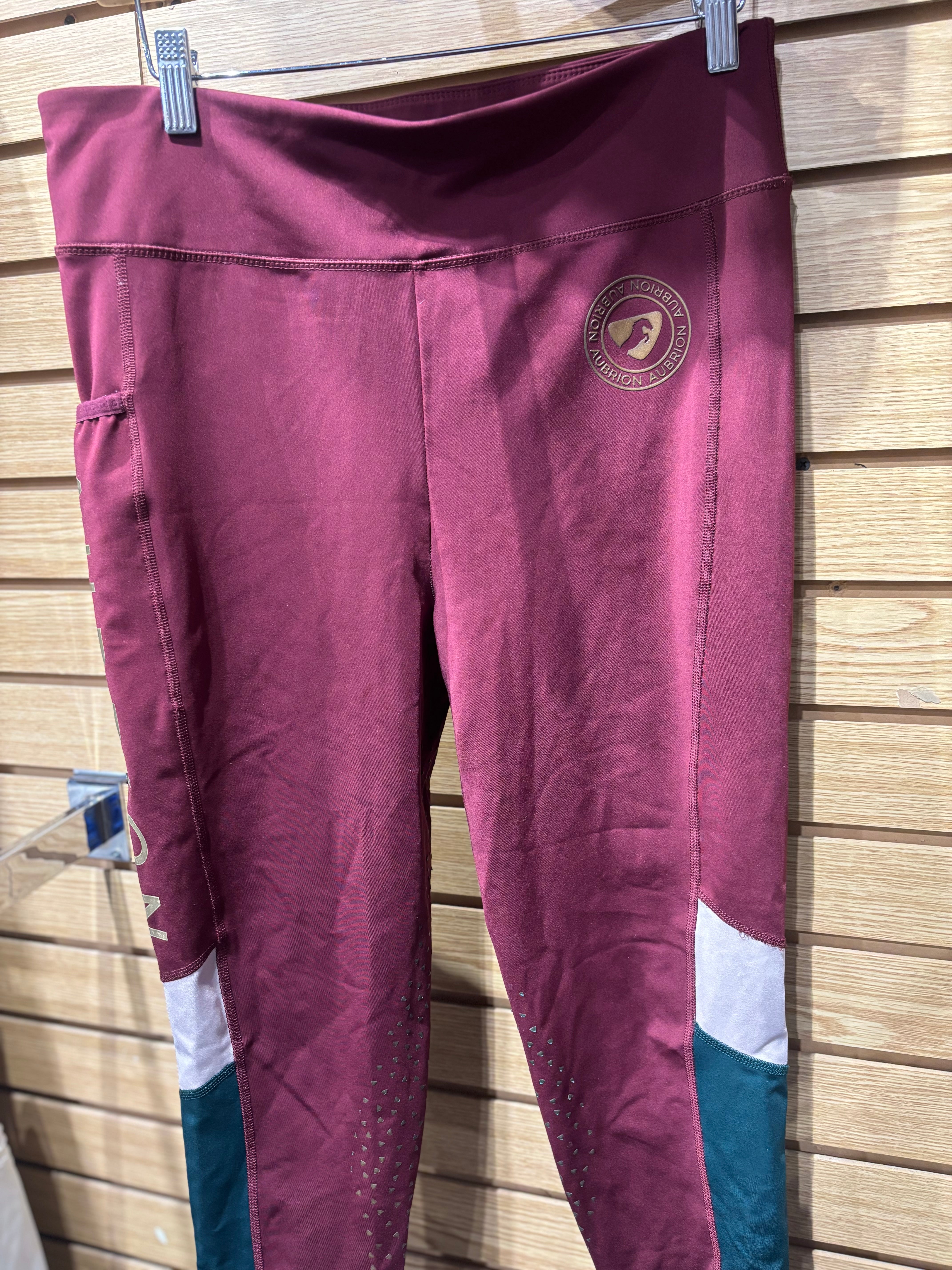 Used Large Maroon Aubrion Full Seat Tights