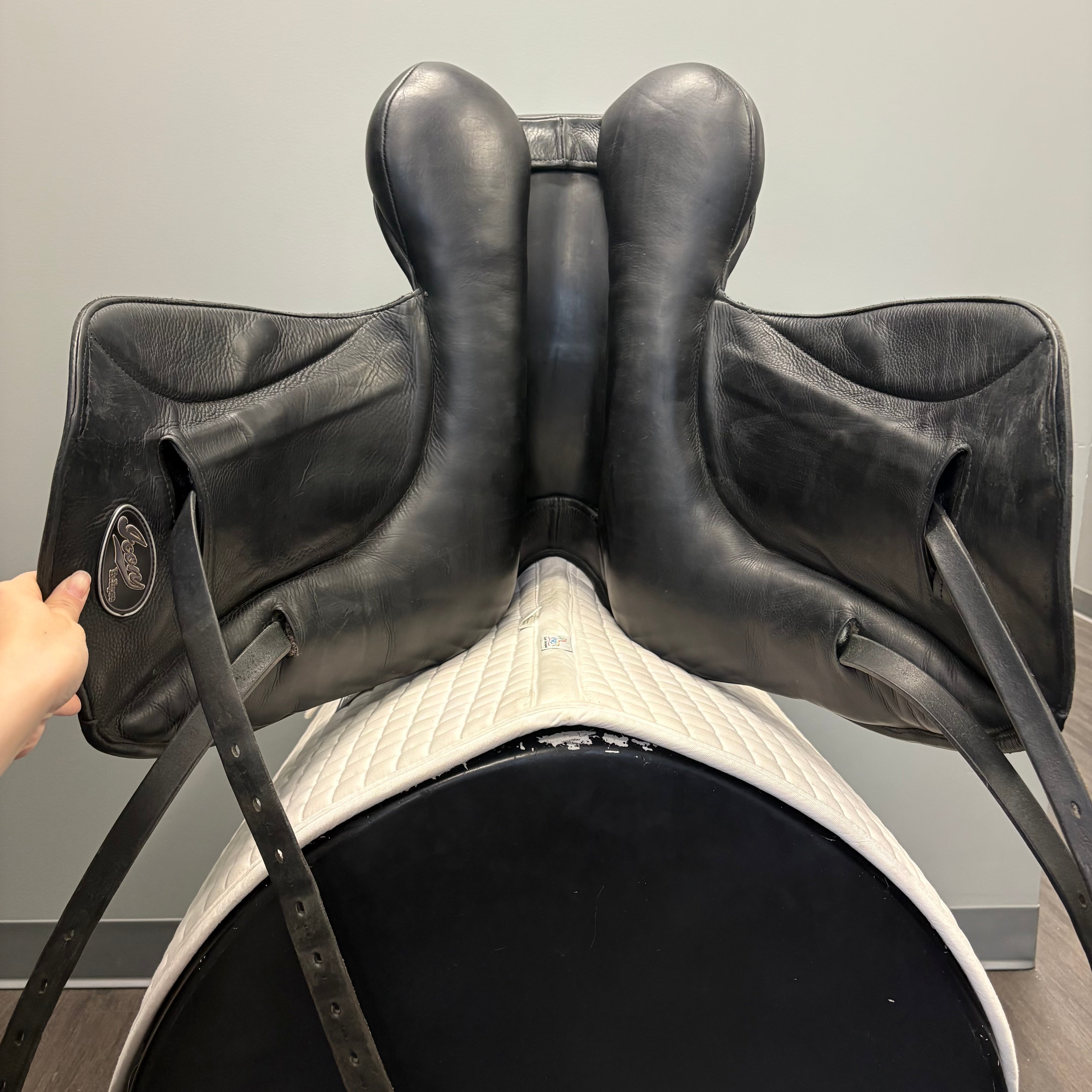Used Custom Icon Eclipse Dressage Saddle 17" Wide Tree