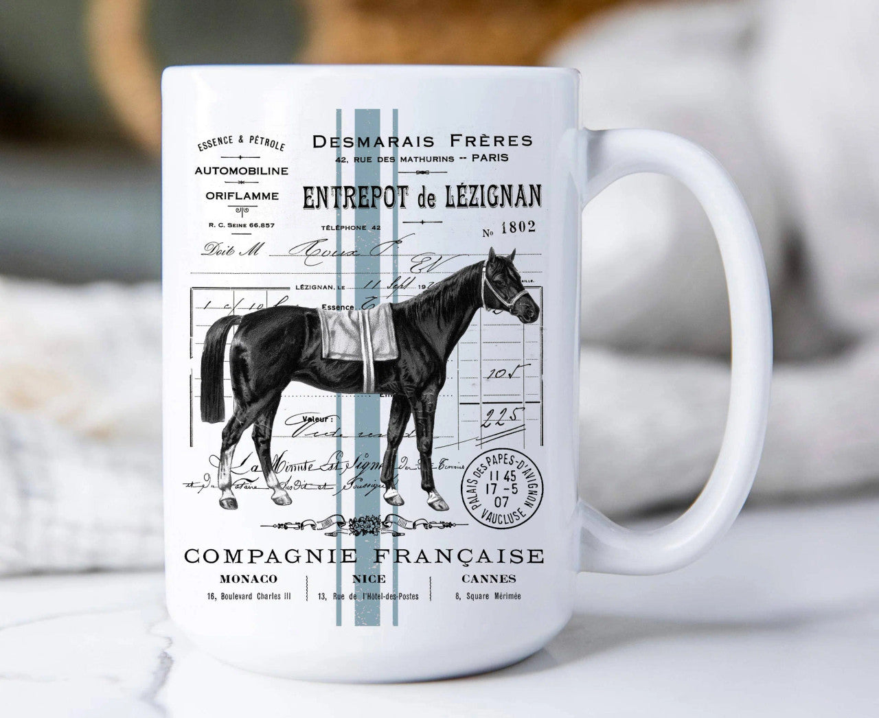 Avery Lane Vintage French Horse 15 oz Coffee Mug - sku to order - 60052919