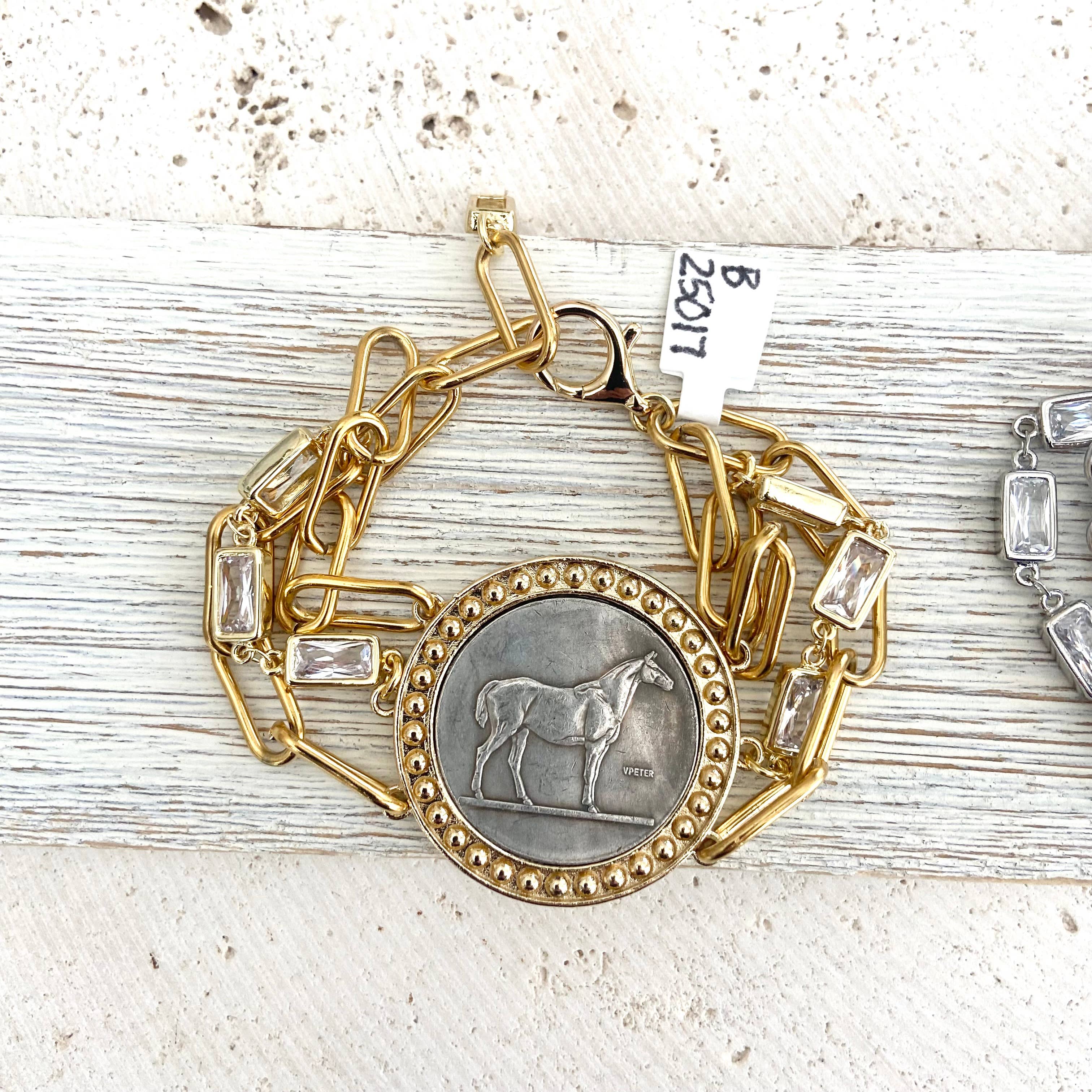 Handmade Horse Coin Bracelet