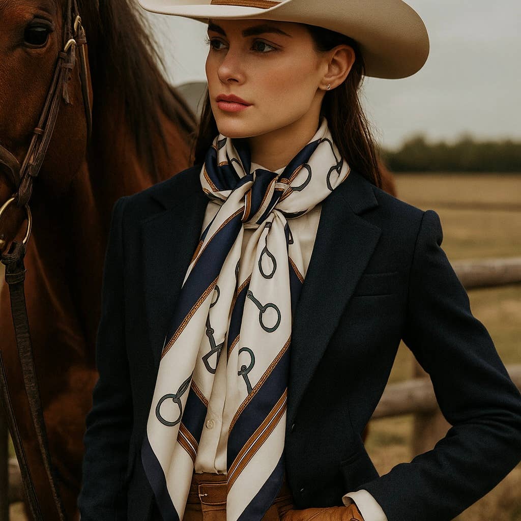Equestrian Snaffle Bit Satin Scarf
