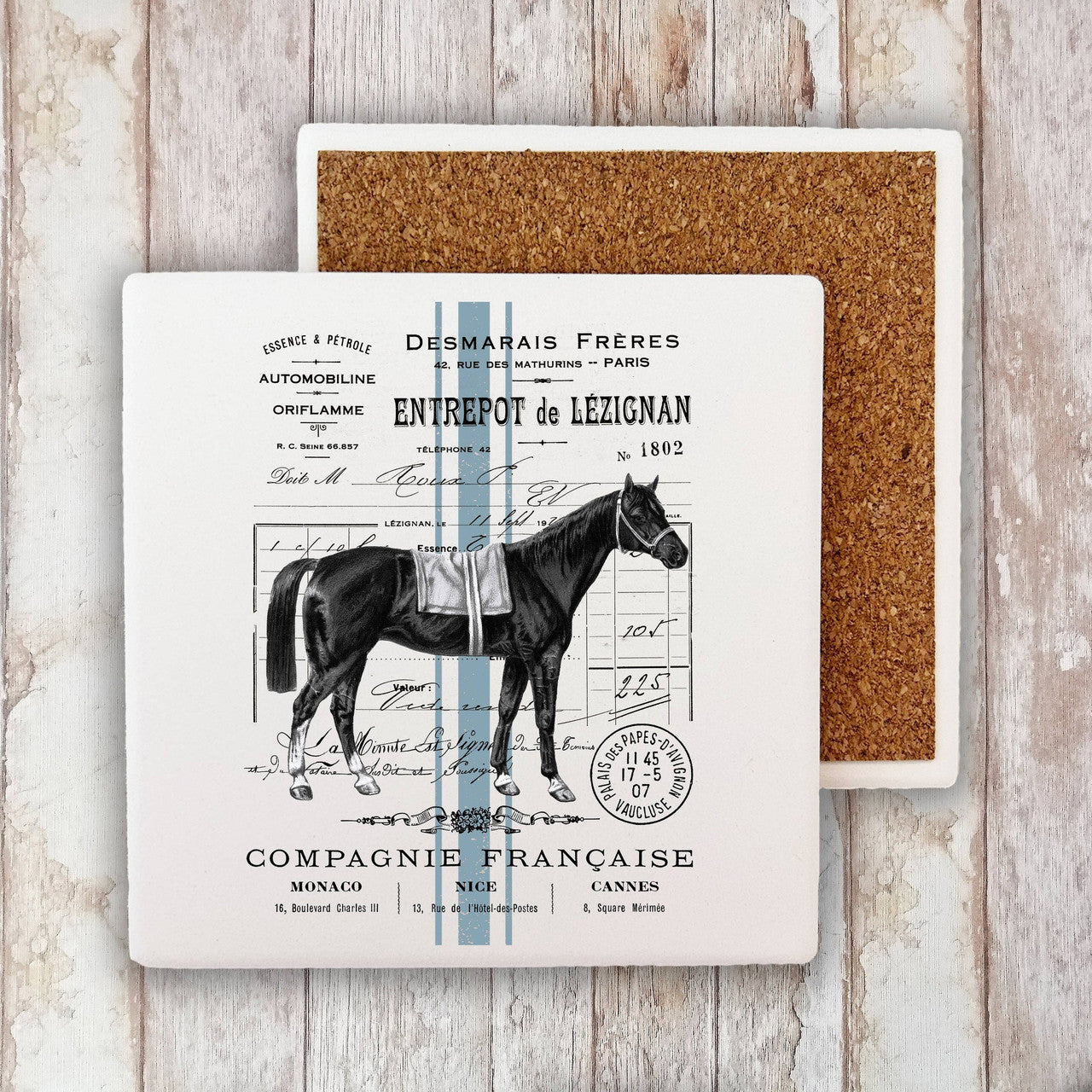 Avery Lane Vintage French Horse Stone Coaster - sku to order - 60052940