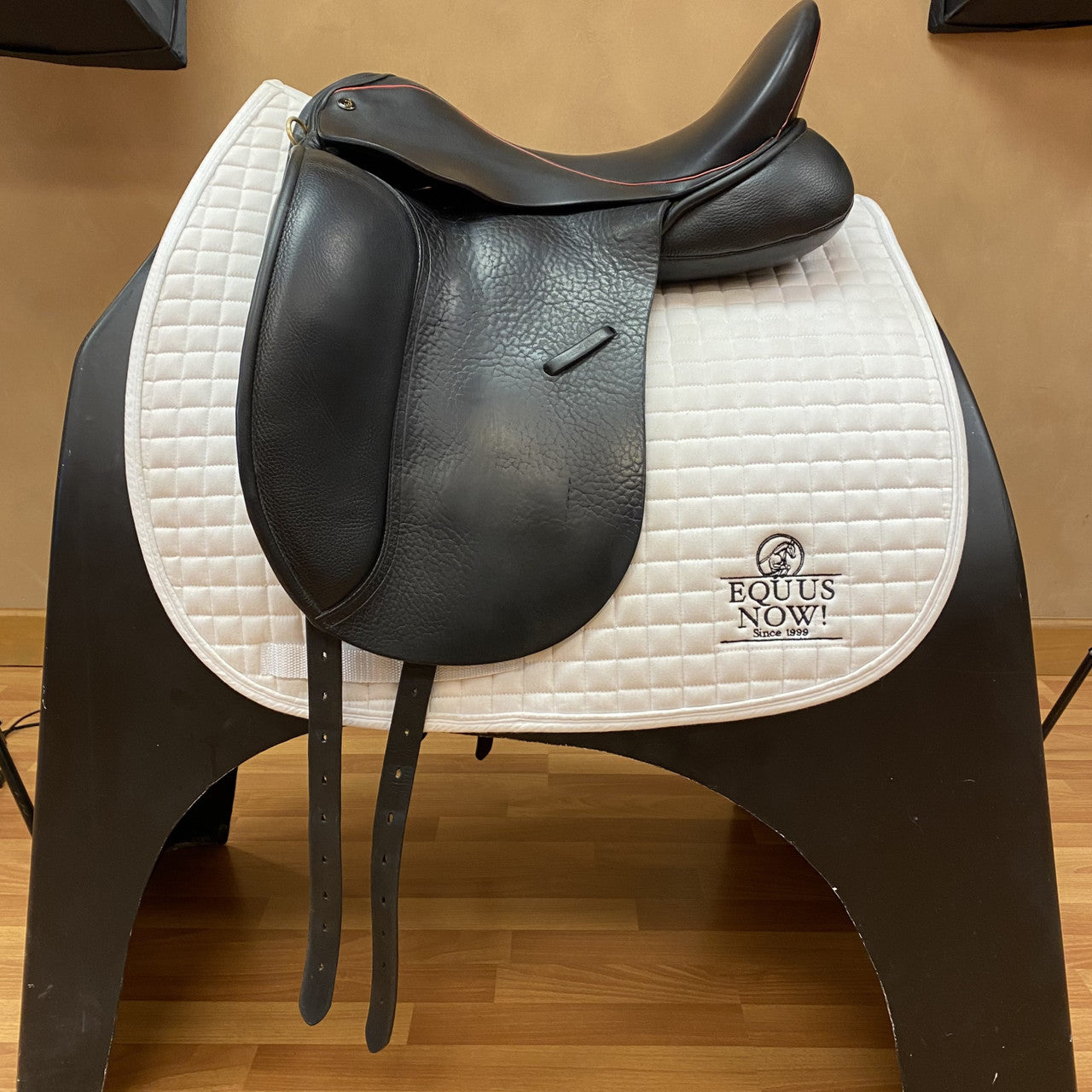 Used JRD Dressage Saddle with Red Piping 17.5" Wide Tree - sku to order - 5003825