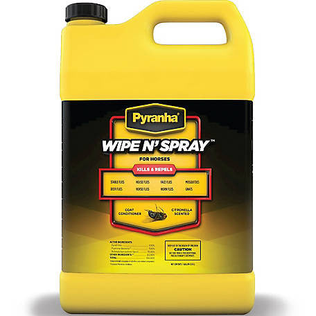 Pyranha Wipe N' Spray Fly Spray - supporting