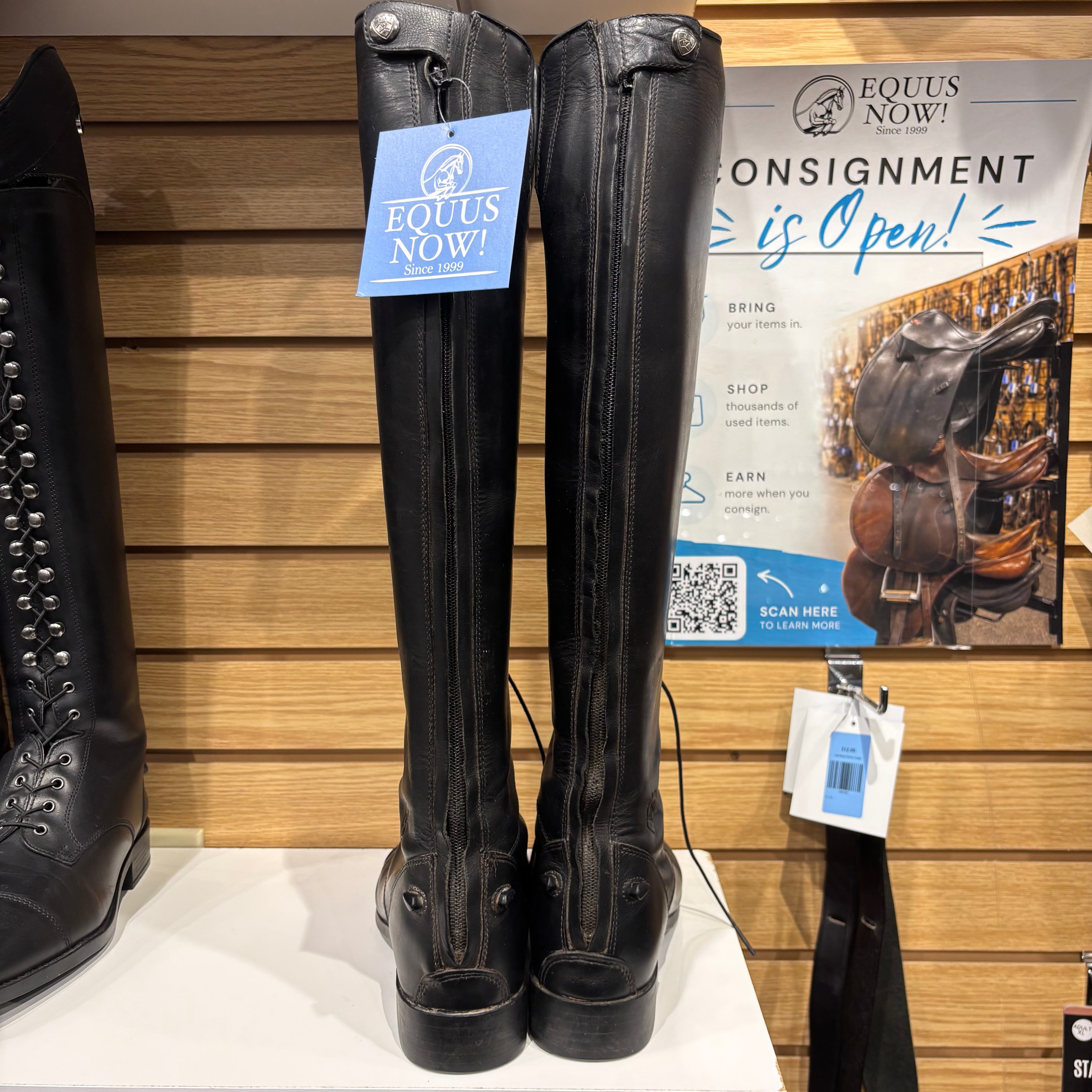 Used 8.5 Med/Wide Black Ariat Tall Boots