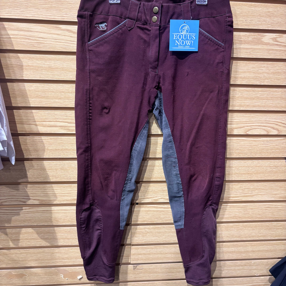 Used 32 Maroon/Grey SmartPak Piper Full Seat Breeches