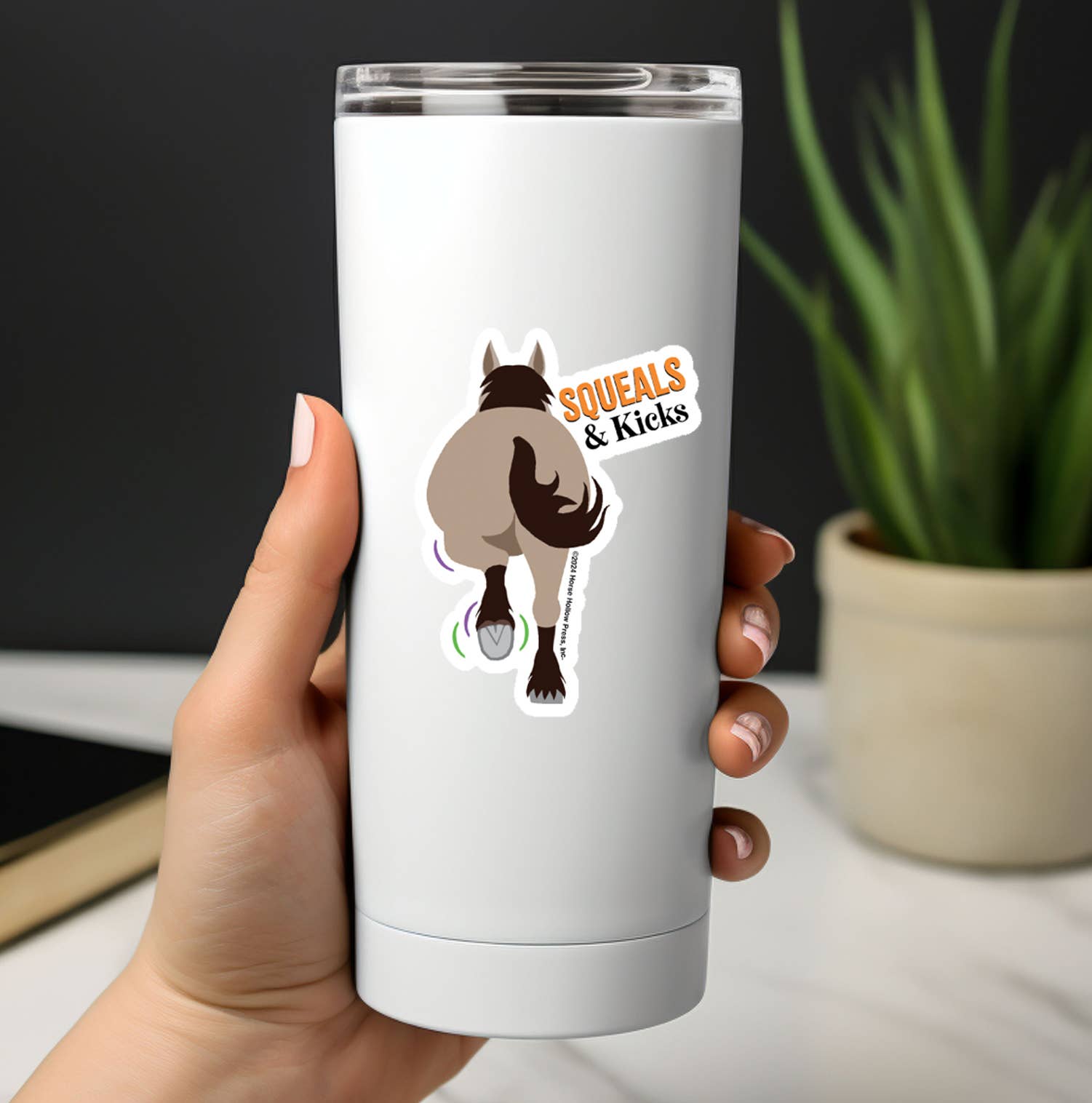 Horse Hollow Press | Pretty Snarky Equestrian Cards|Stickers - Horse Sticker Waterproof 3" | Squeal & Kick | Cello Sleeved