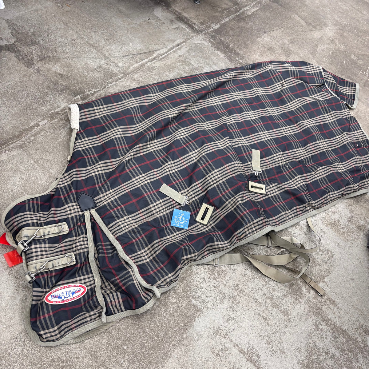 Used 84" Black & Tan Plaid Bit Of Britain Heavy Weight Blanket