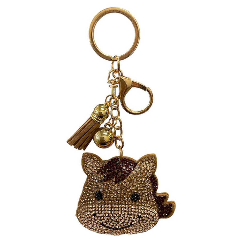 Rhinestone Horse Keychain