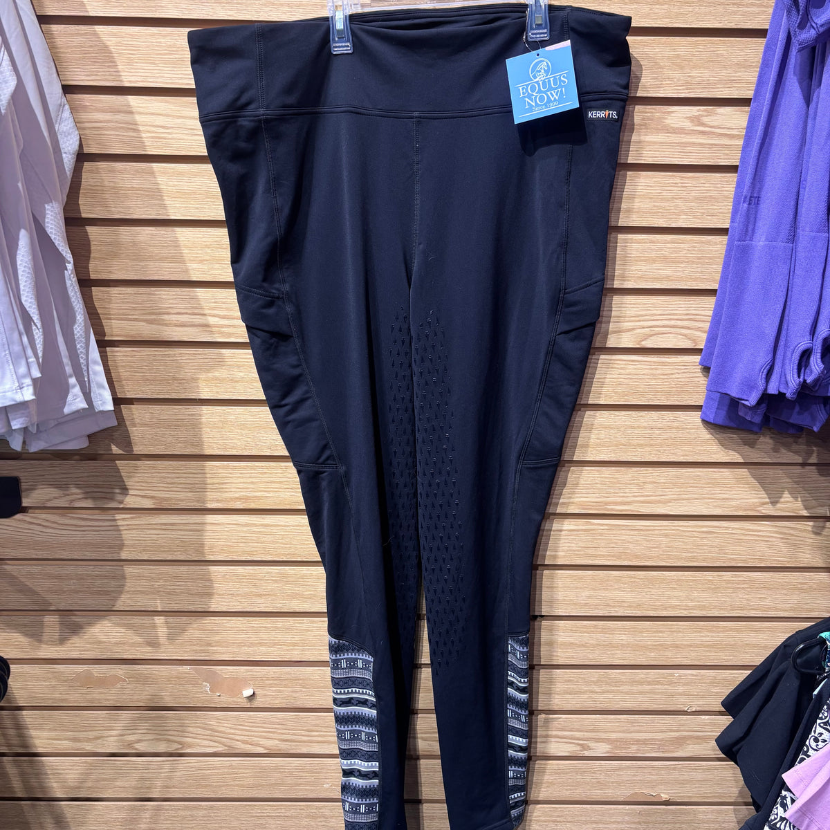 Used 2XL Black Kerrits Full Leg Silicone Tights
