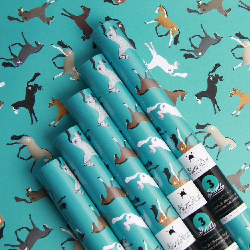 Hunt Seat Paper Co Party Ponies Wrapping Paper - sku to order - 60031780