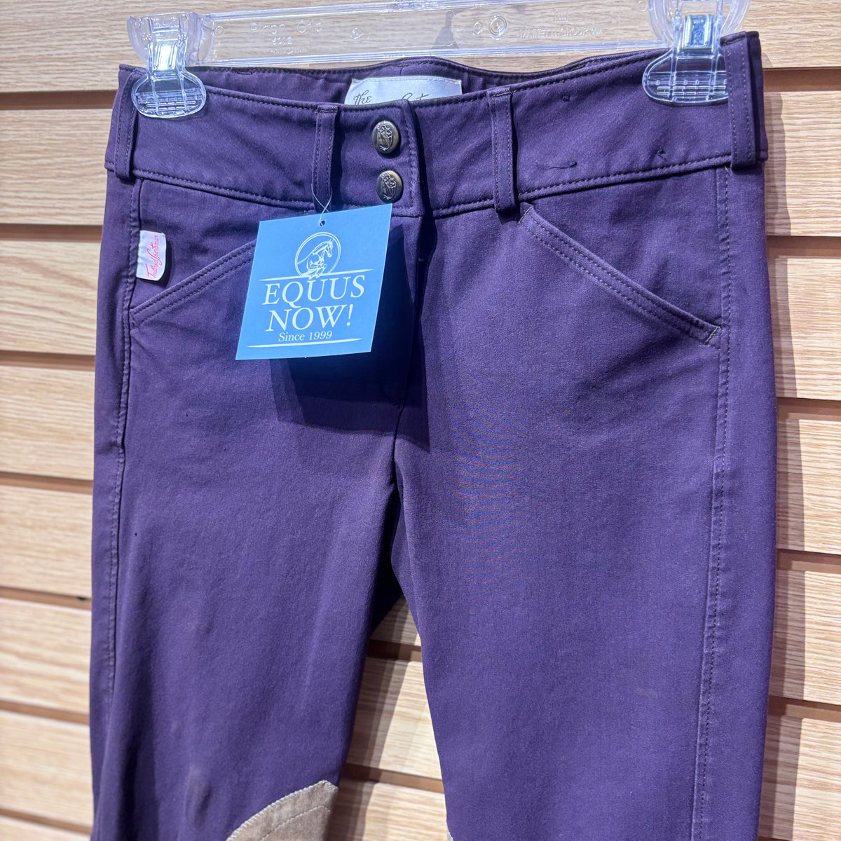 Used Youth 14 Plum Tailored Sportsman Knee Patch Breeches