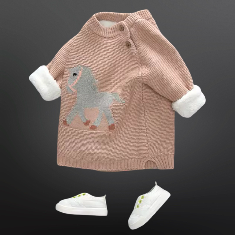 Equestrian Horse Knit Baby Sweater
