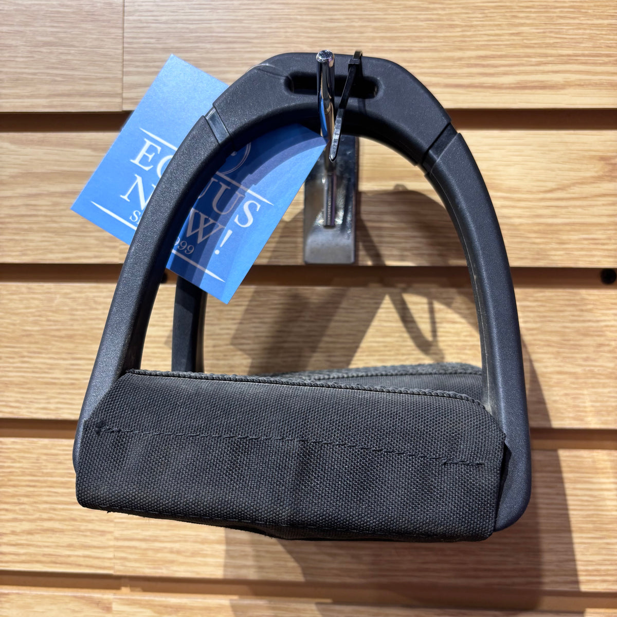 Used 5" Black Compositi Stirrups with Cashel Stirrup Cushions