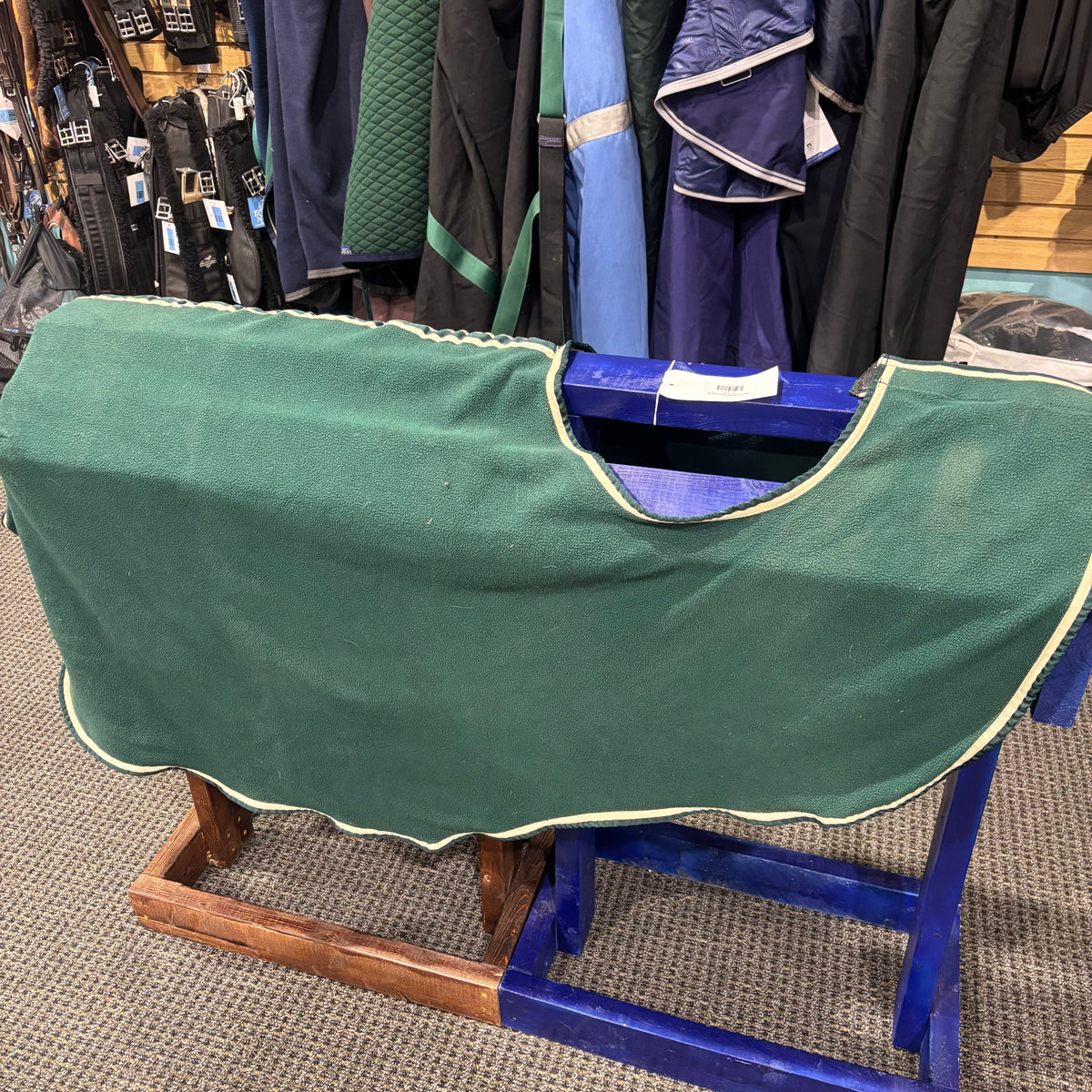 Used 52" Green Derby Originals Fleece Quarter Sheet