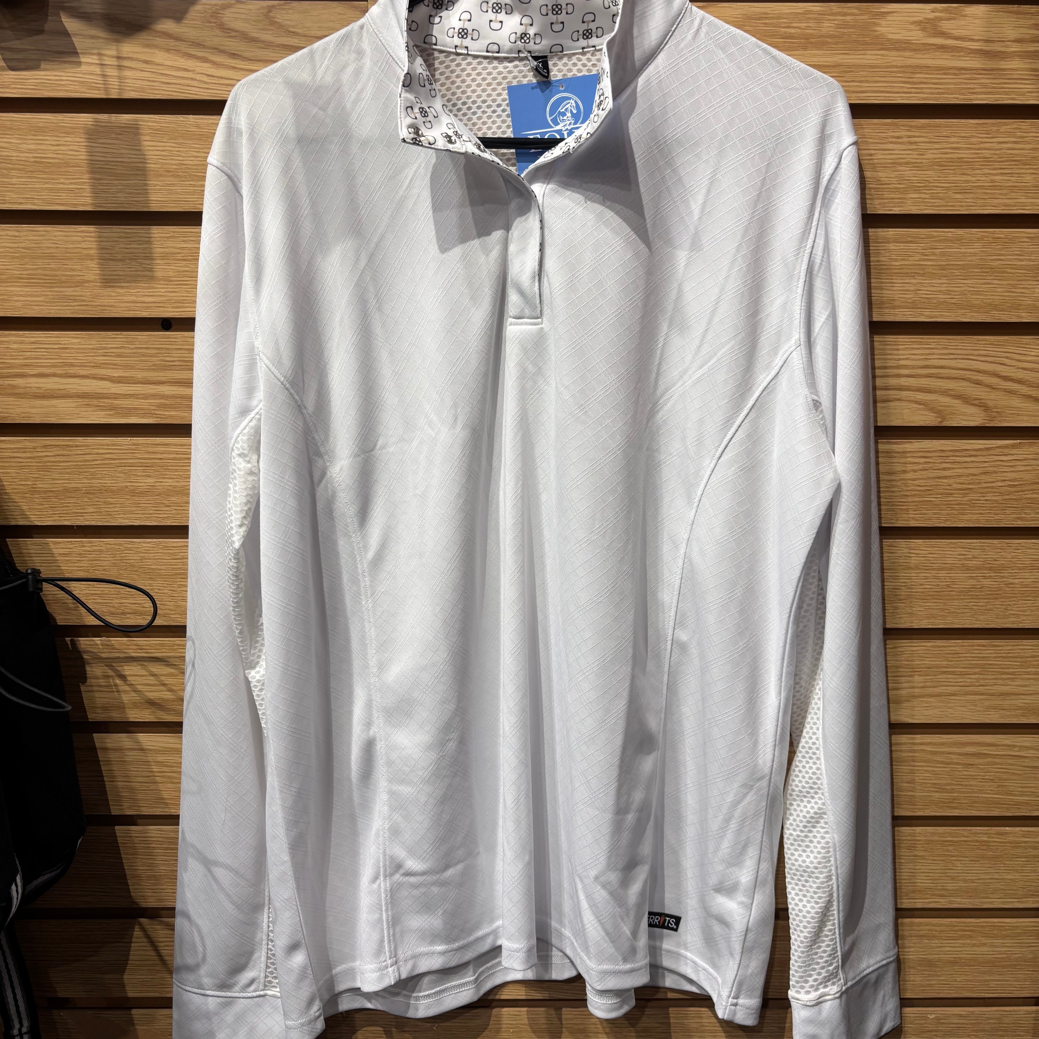 Used 1X White Kerrits Affinity Long Sleeve Show Shirt