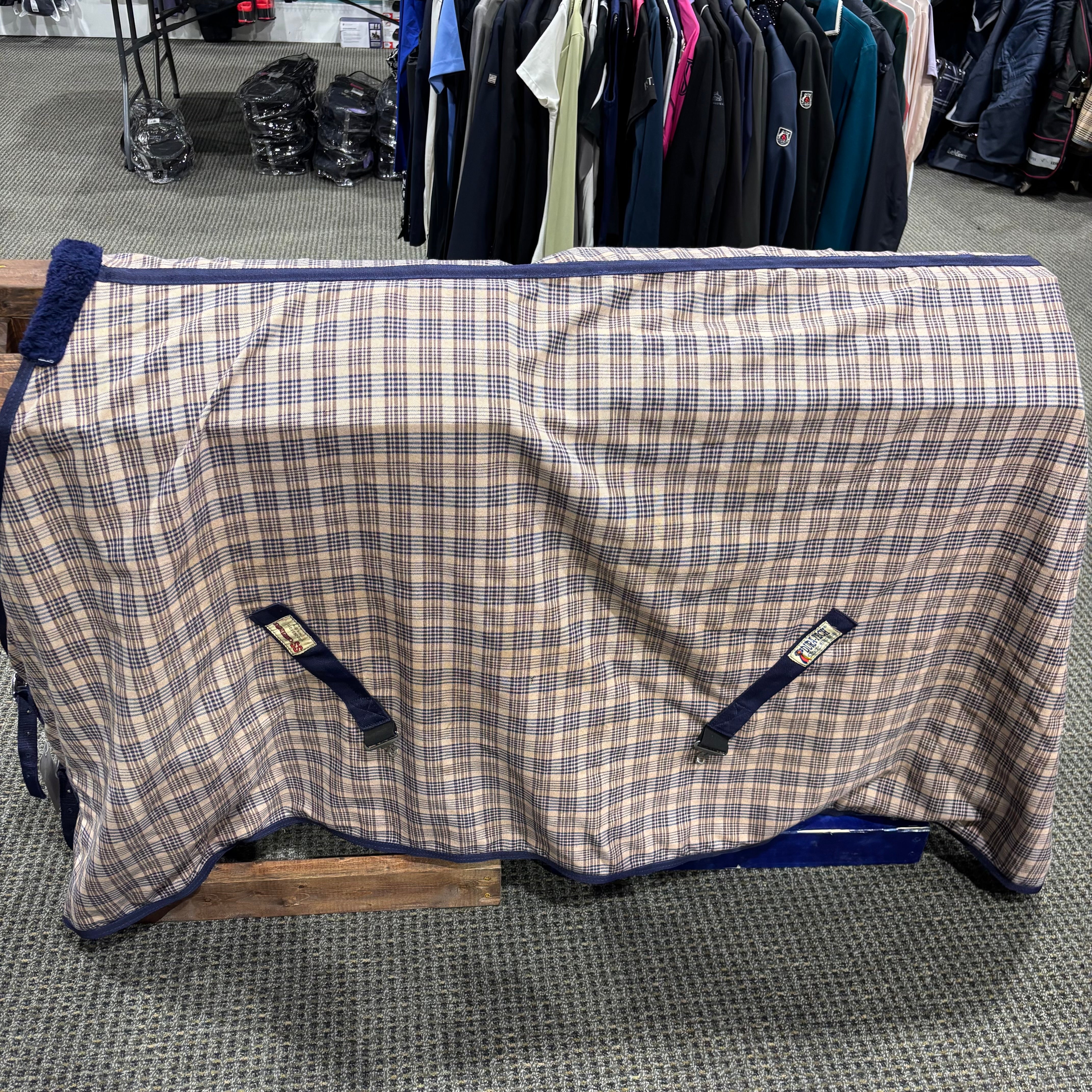 Used 86" Schneiders Plaid Sheet