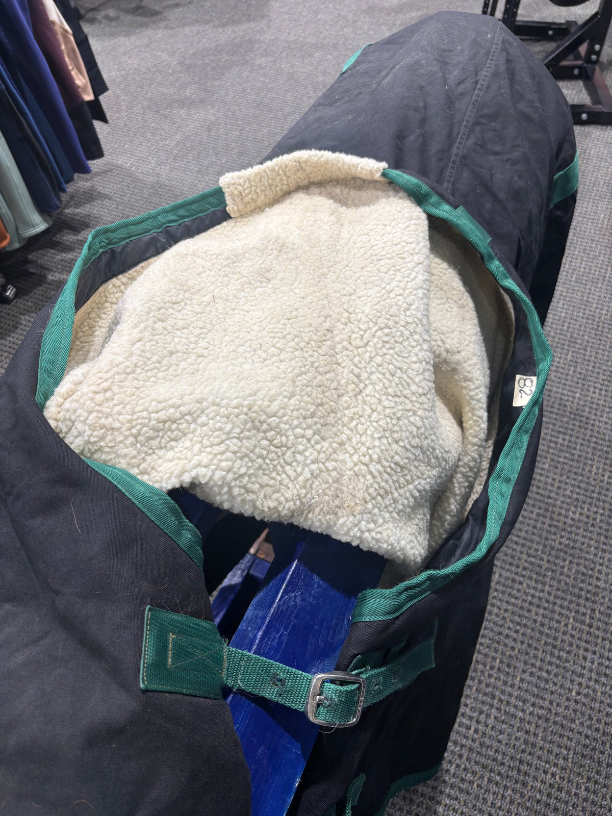Used 82" Black Weaterbeeta Fleece Lined Stable Blanket