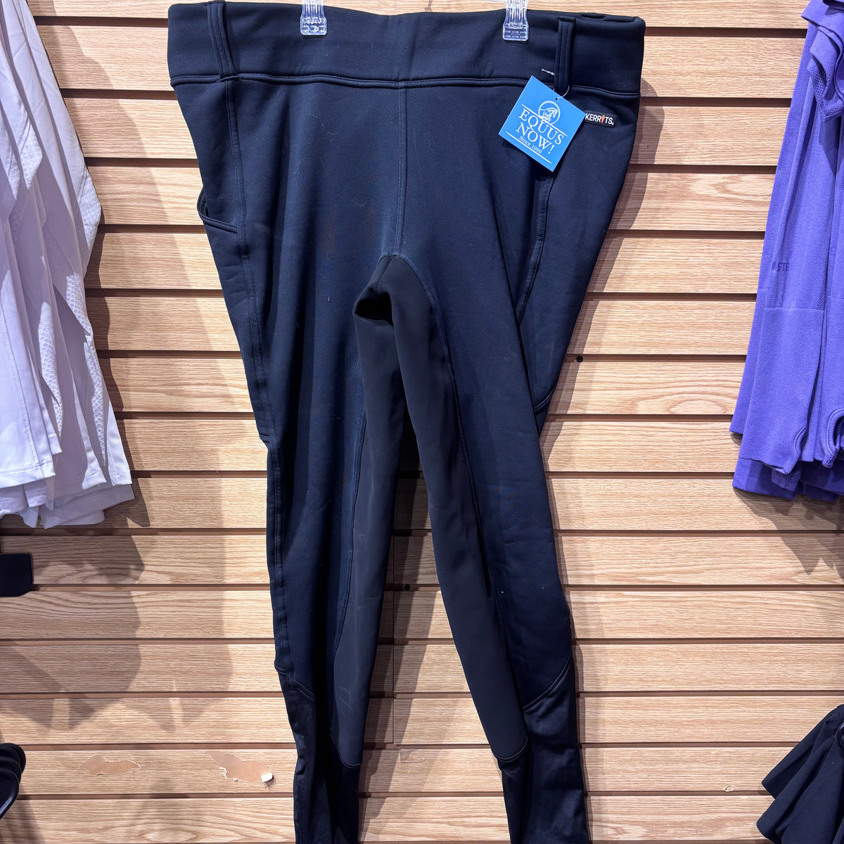 Used 2XL Black Kerrits Full Seat Winter Breeches
