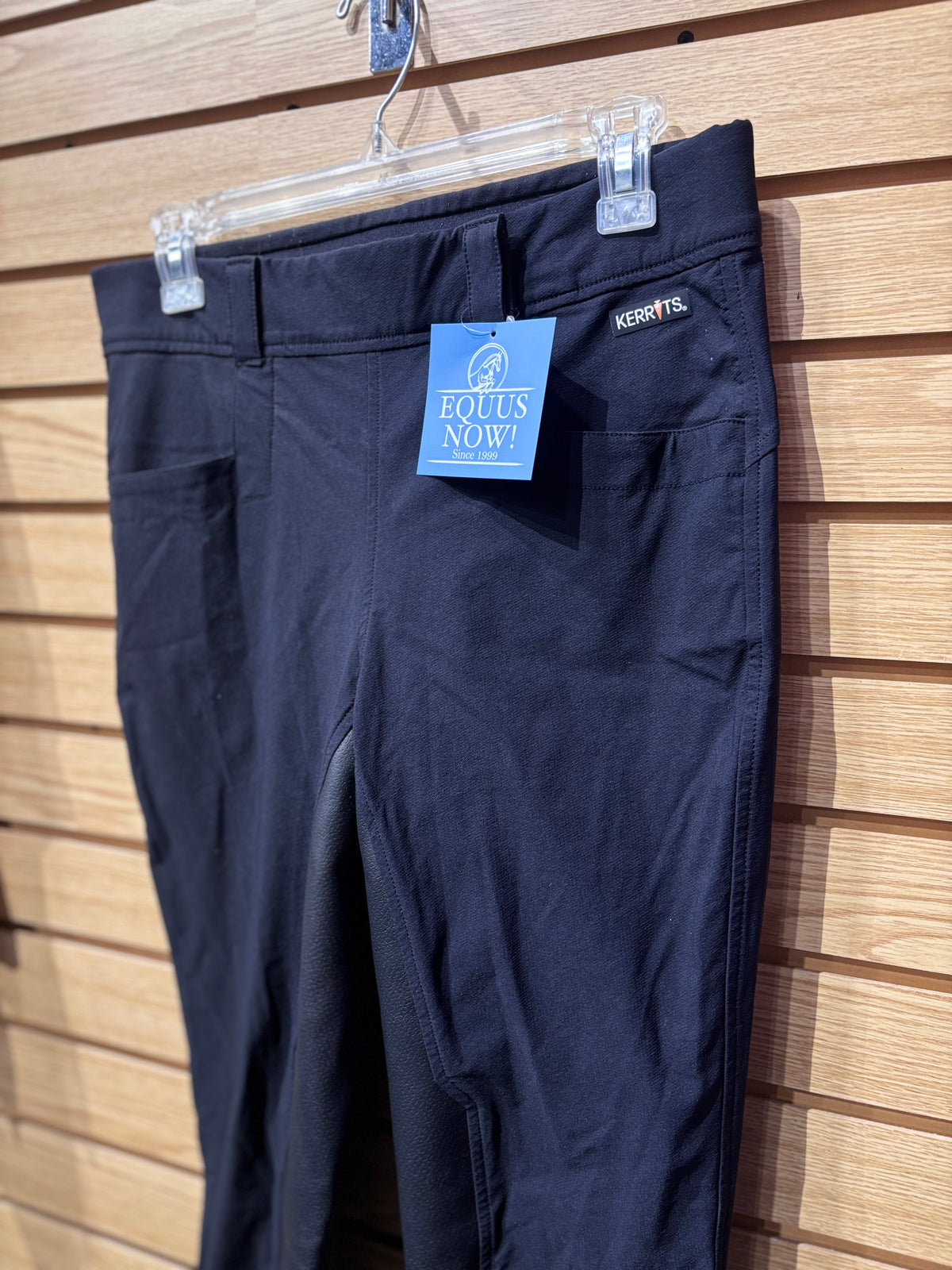 Used Large Black Kerrits Griptek Full Seat Breeches