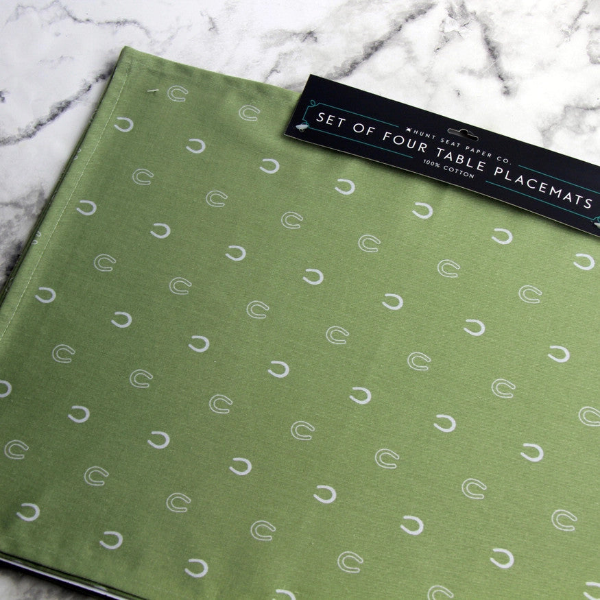 Hunt Seat Paper Co Lucky Olive Placemats: Set of Four - sku to order - 60031739