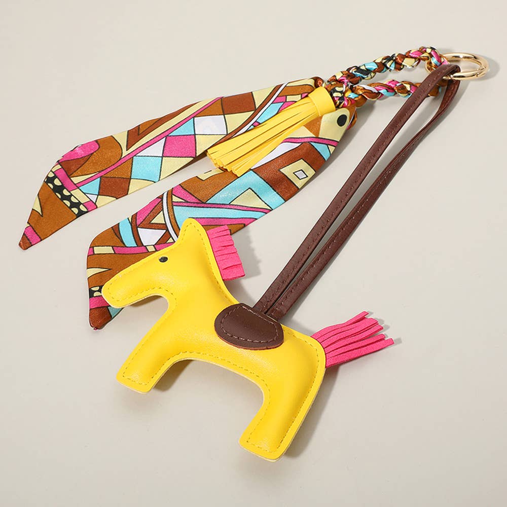 Sensibling Corp. - Faux Leather Horse Tassel Scarf Keychain / Bag Charm