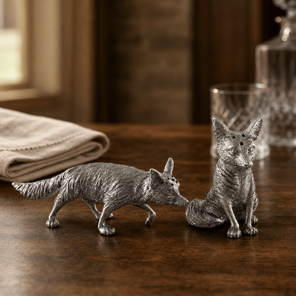 Pewter Foxes Salt & Pepper Set