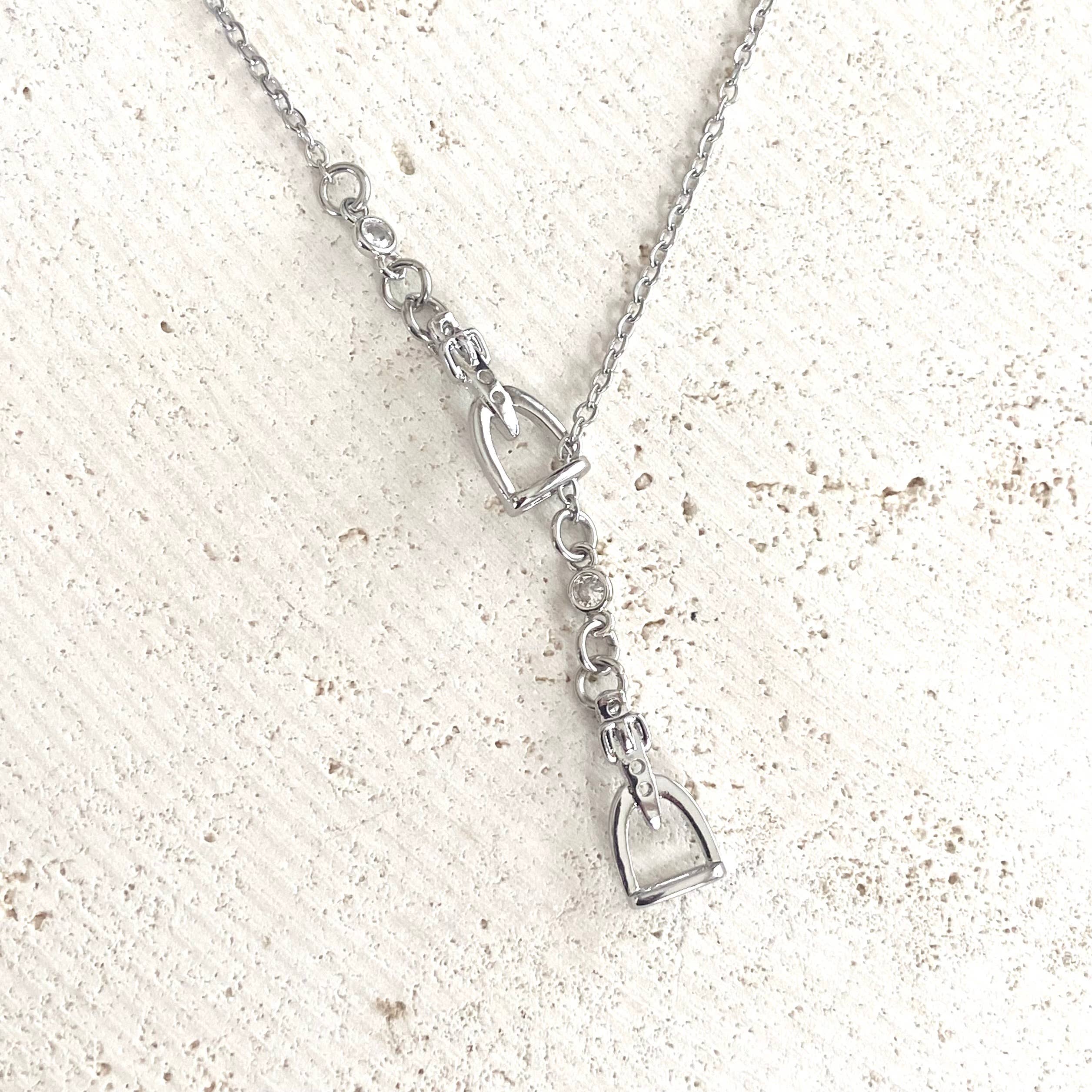 VB&CO Designs Handmade Jewelry - Equestrian jewelry  Y style horse bit stirrup necklace 