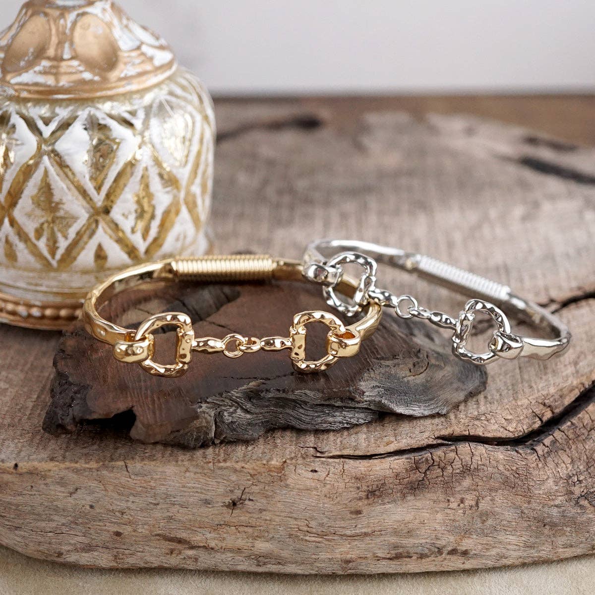 Horse Bit Hinged Bracelet - Rider’s Curve