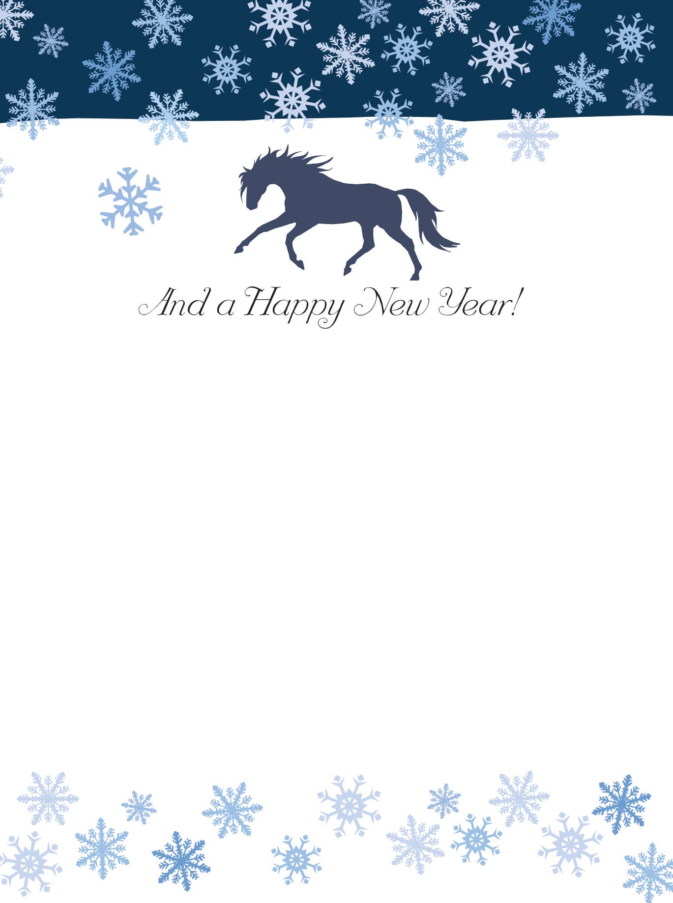 Horse Hollow Press - Horse Christmas Card / Horse & Snow / Holiday Greeting Card