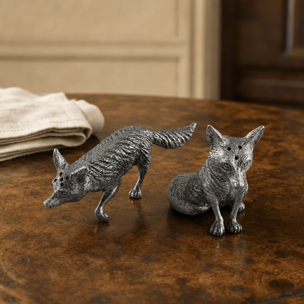 Pewter Foxes Salt & Pepper Set
