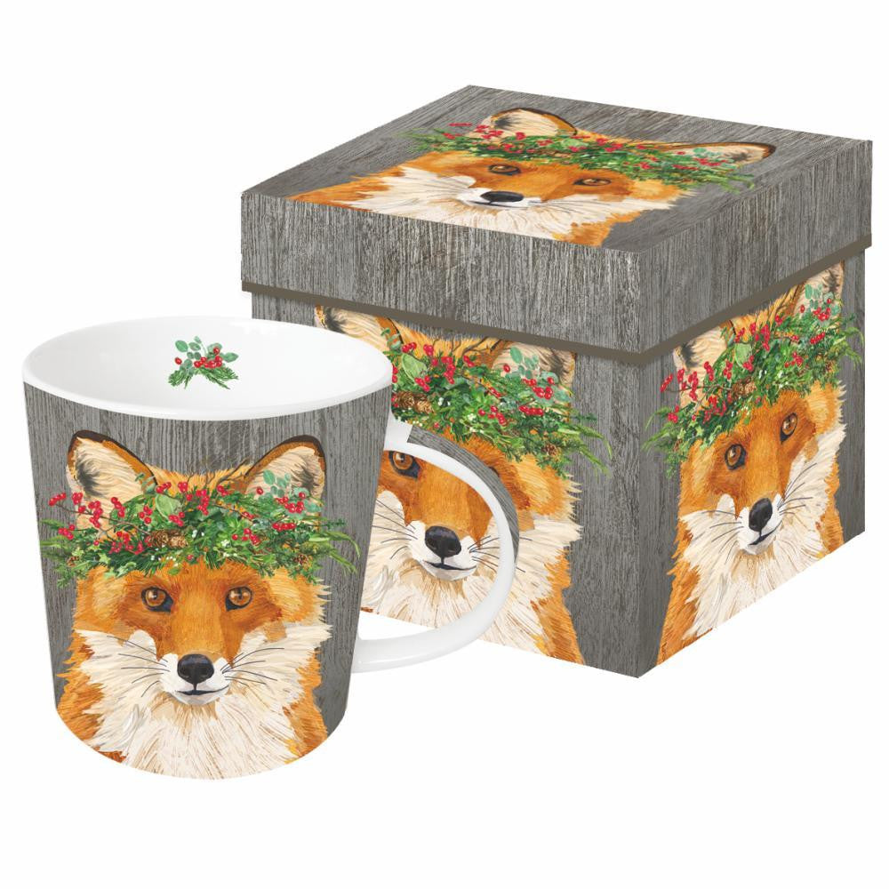 Winter Berry Fox Gift-Boxed Mug - sku to order - 115635