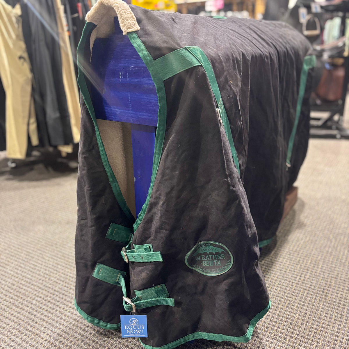 Used 82" Black Weaterbeeta Fleece Lined Stable Blanket