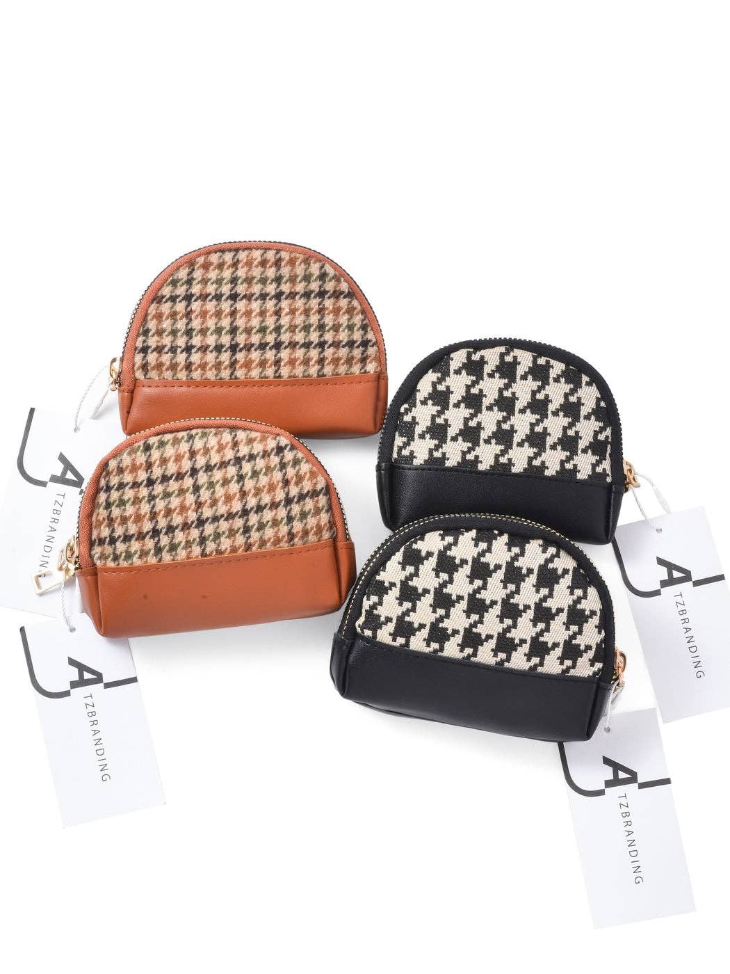 Funkyrel® Atzbranding Limited - Chic Houndstooth Zipper Purse