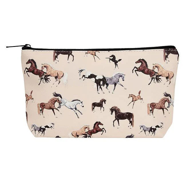 AWST Int'l Lila Horses All Over Cosmetic Pouch