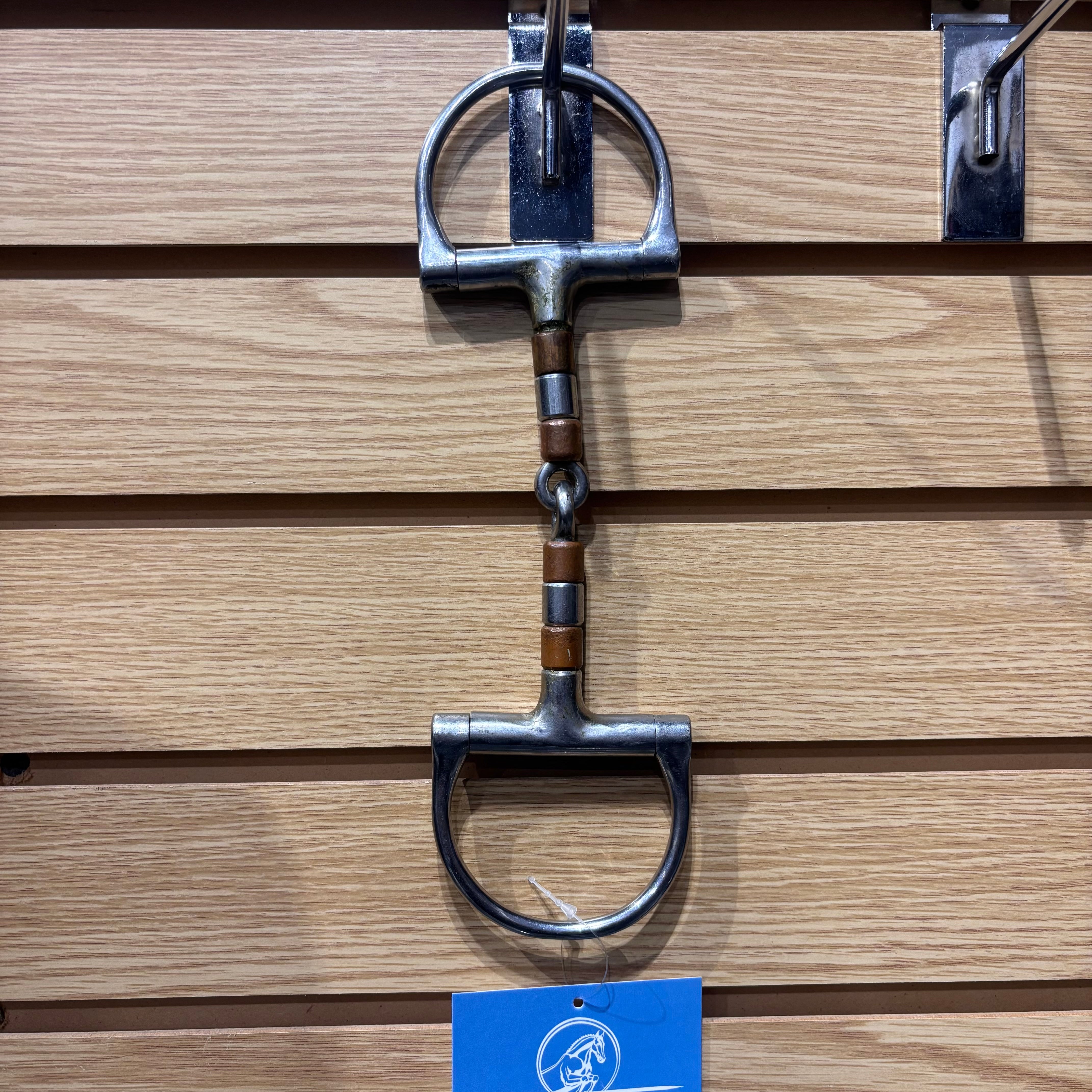 Used 5" D Ring Single Jointed Snaffle with Copper Rollers