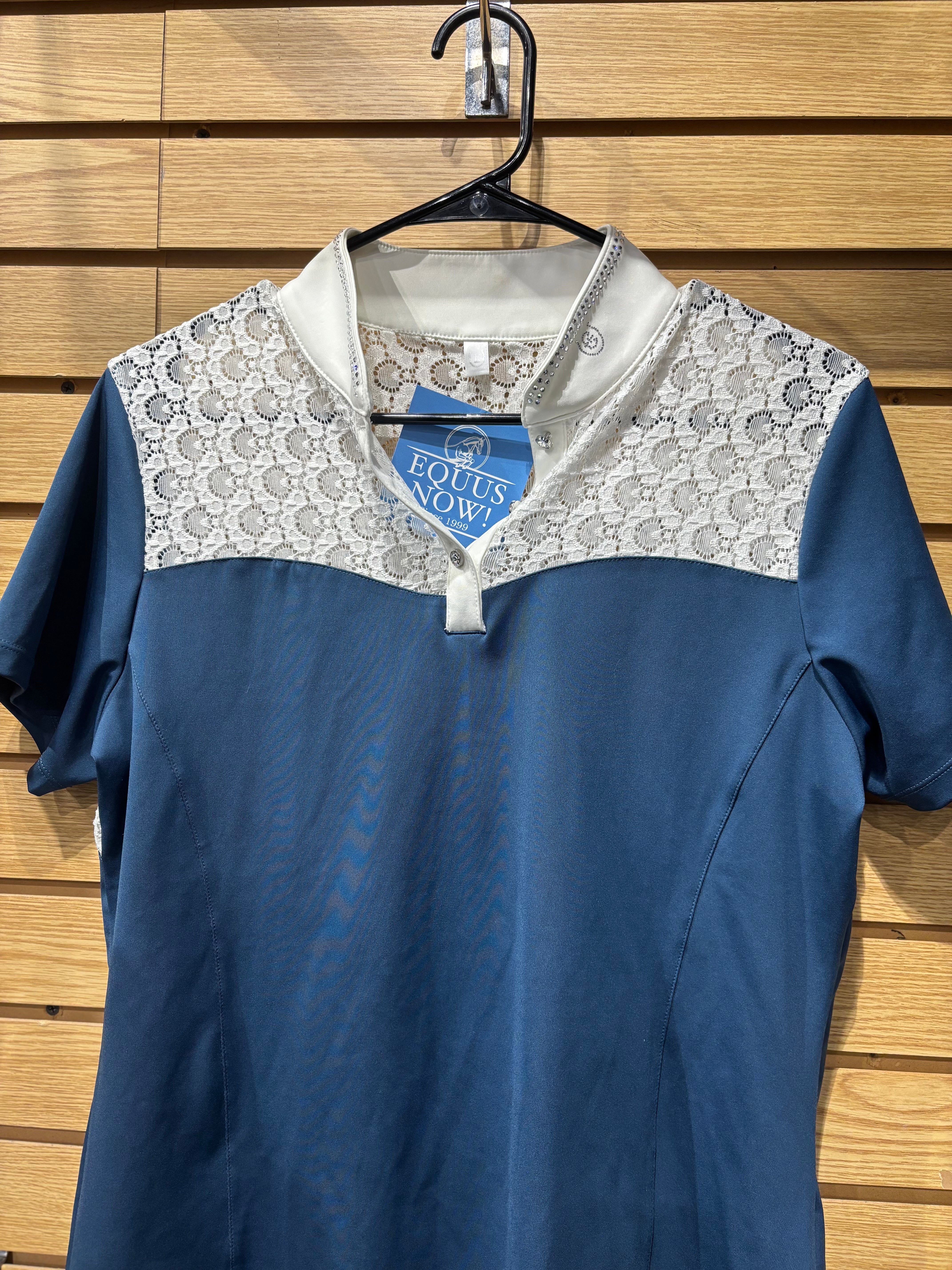 Used Large Navy/White Short Sleeve Show Shirt