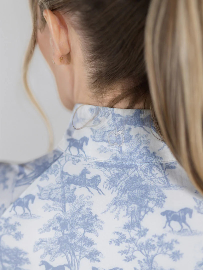 Dapplebay Equestrian Toile 1/4 Zip Short Sleeve Riding Top
