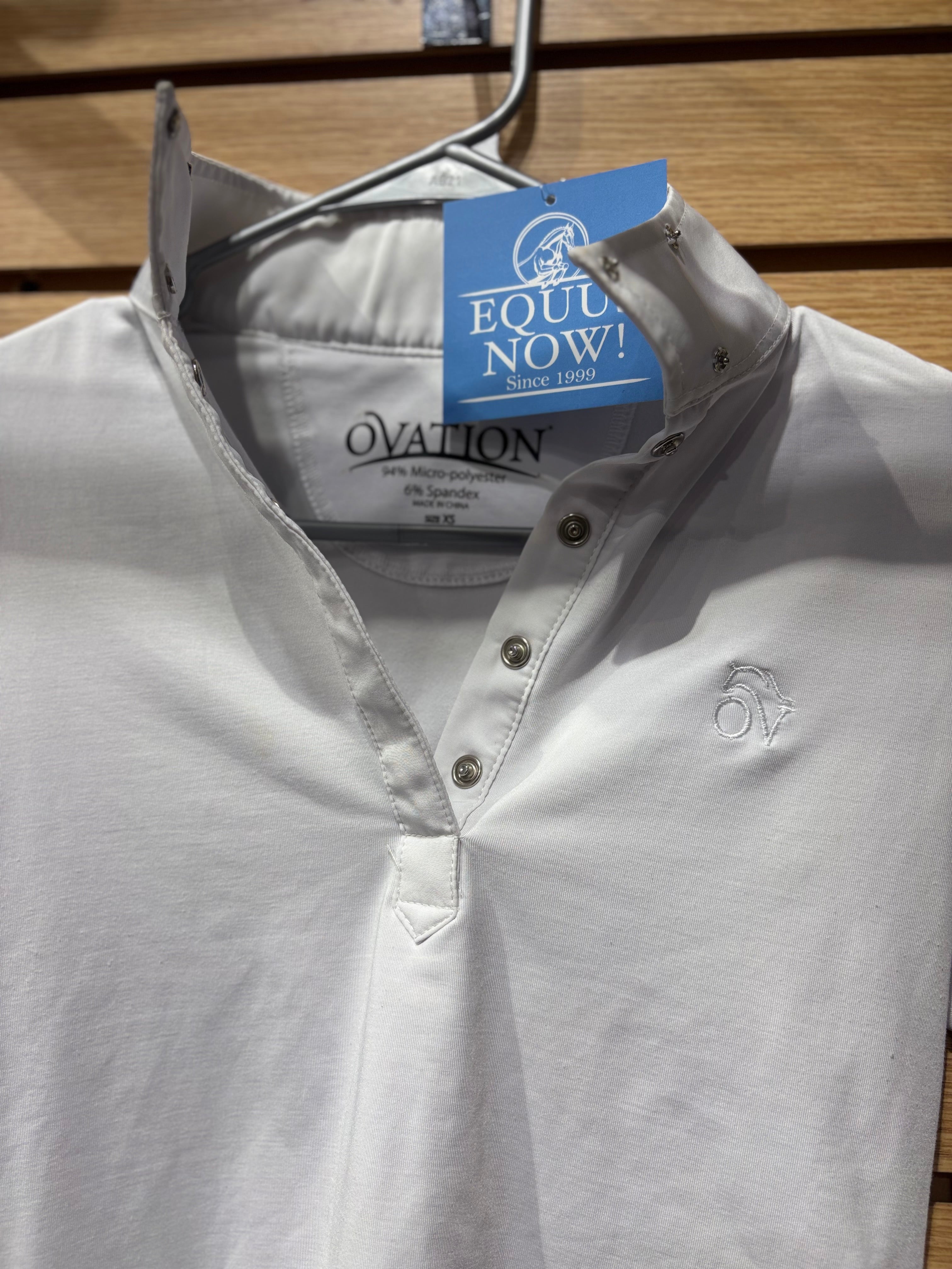 Used XS White Ovation Long Sleeve Show Shirt