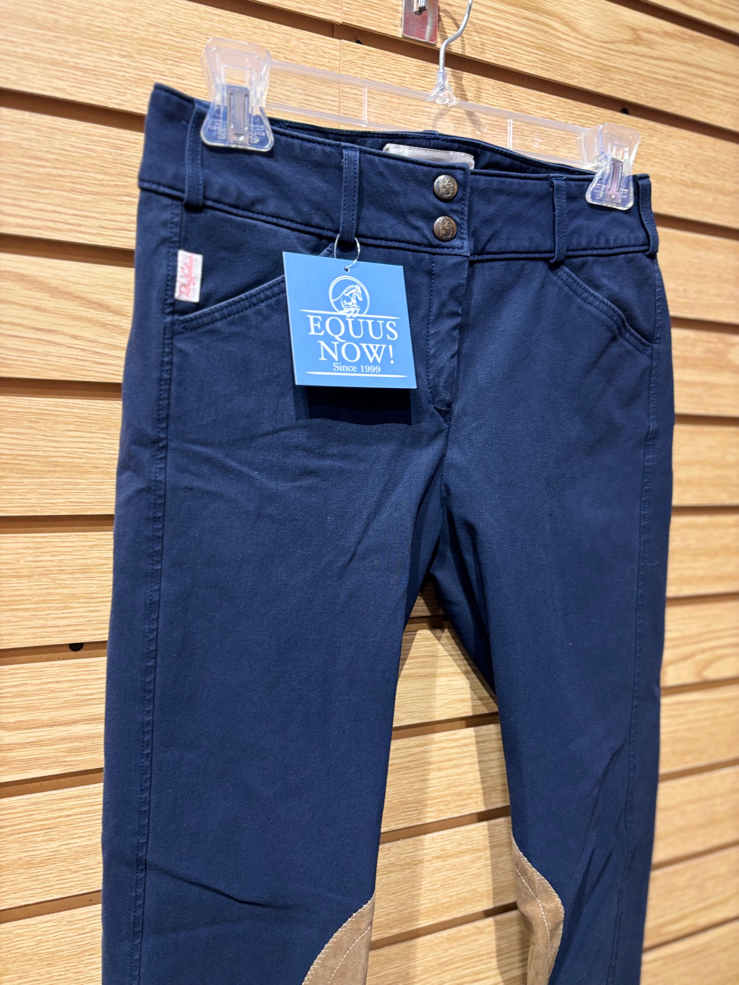 Used 26 Navy Tailored Sportsman Knee Patch Breeches