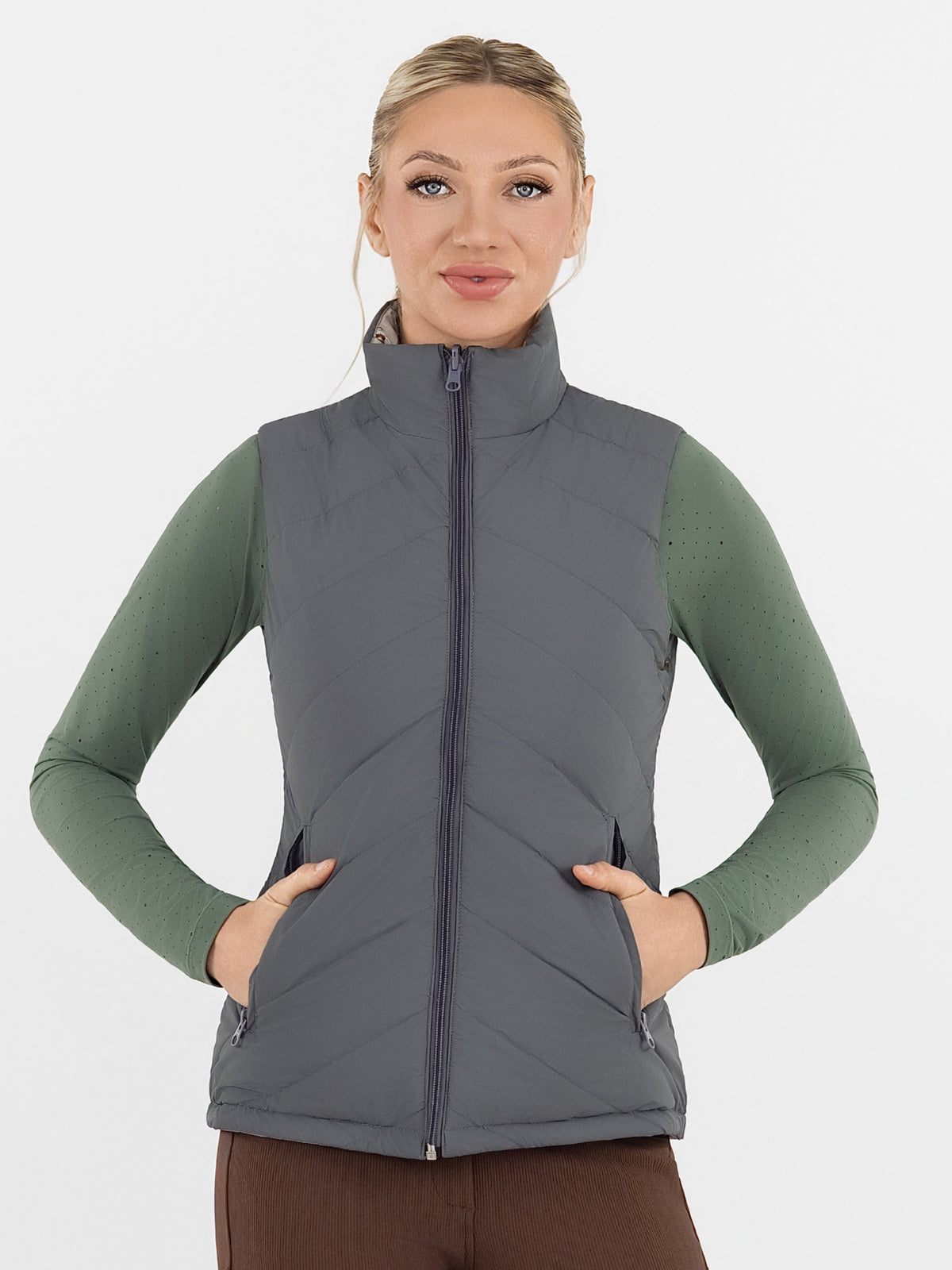 Dapplebay Quilted Reversible Vest Graphite