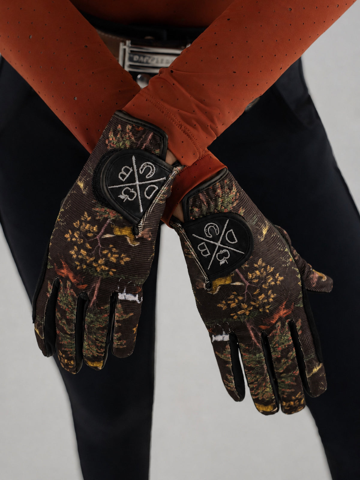 Dapplebay Autumn Toile Riding Gloves