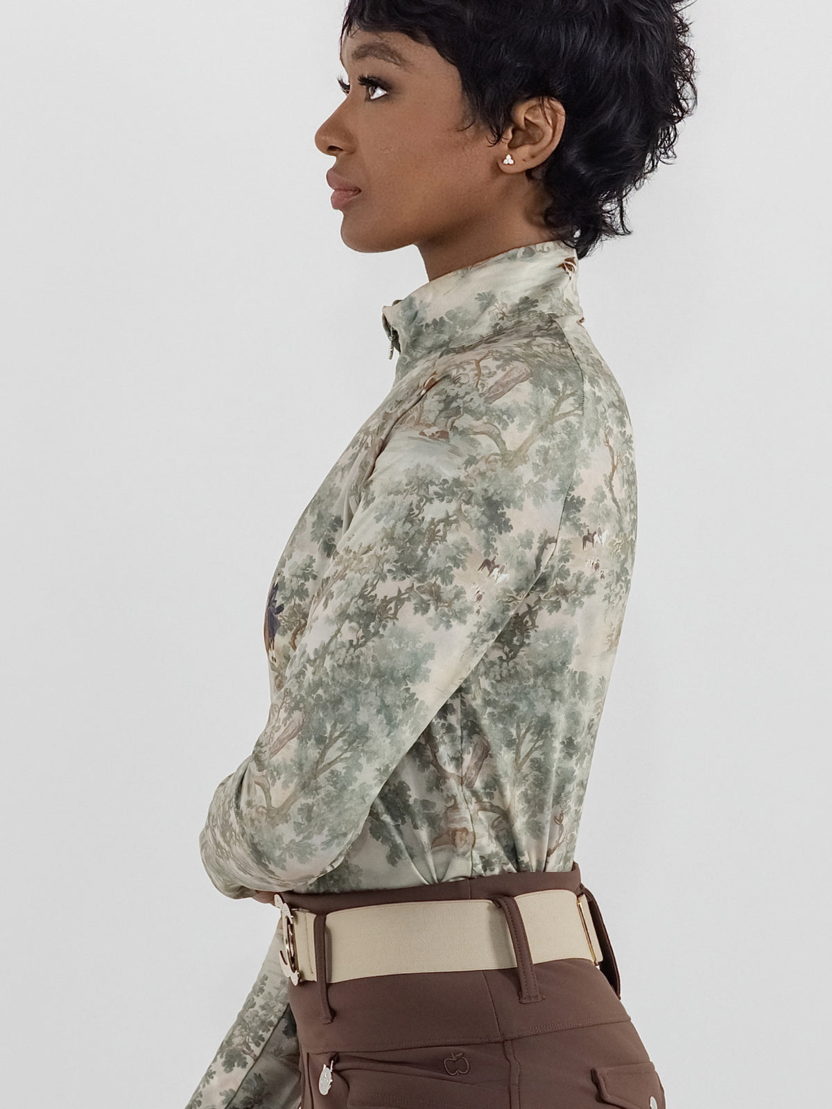 Dapplebay Hunt Tapestry 1/4 Zip Long Sleeve Riding Top