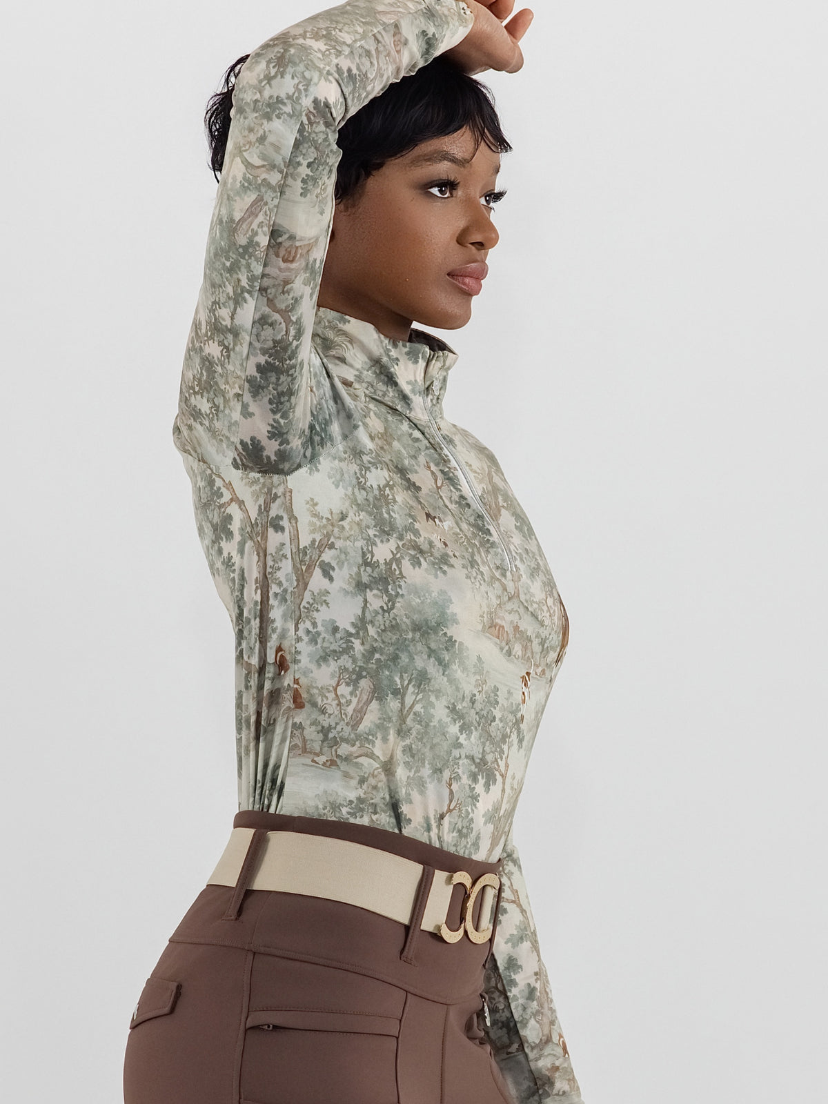 Dapplebay Hunt Tapestry 1/4 Zip Long Sleeve Riding Top
