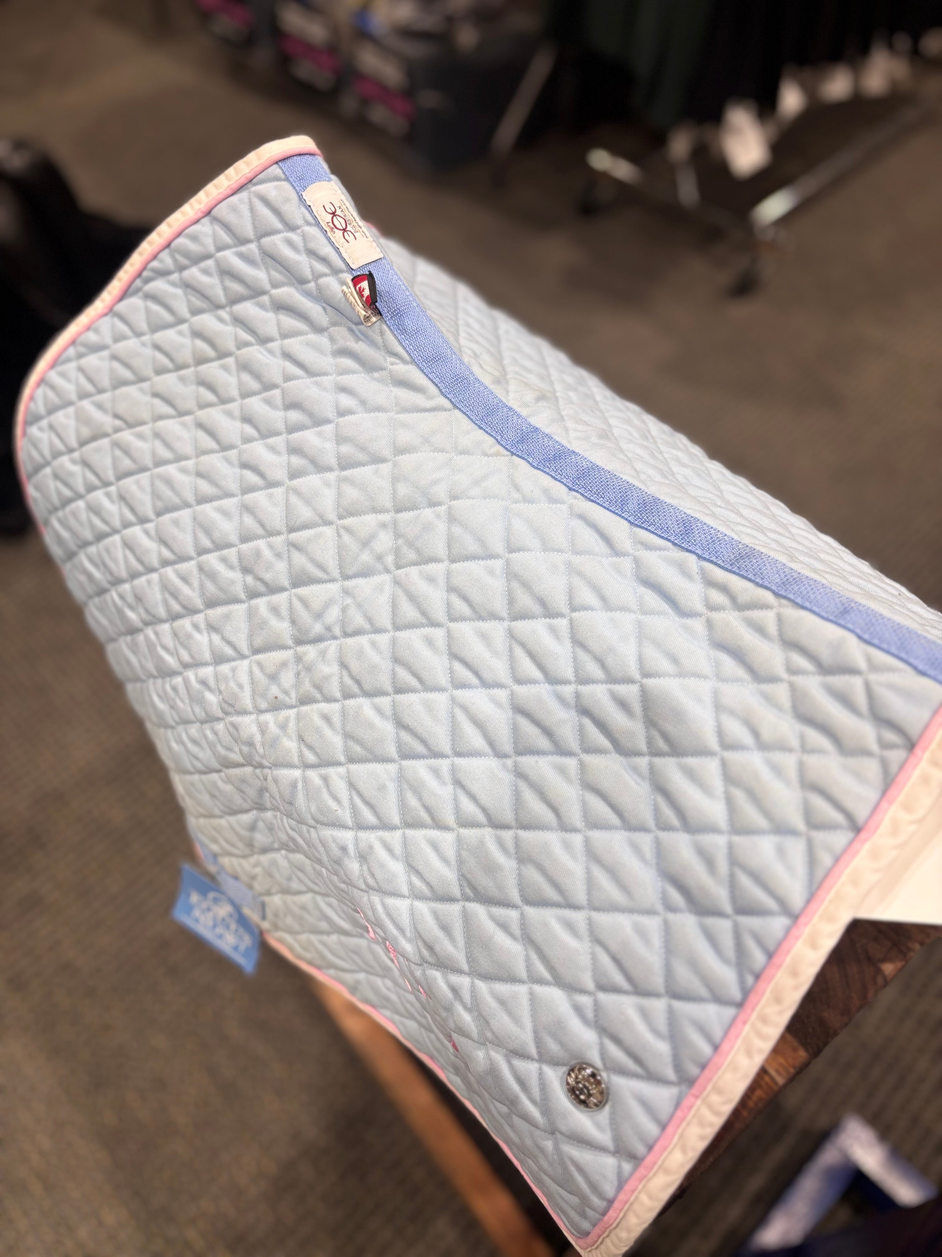 Used Blue/Pink Ogilvy Saddle Pad Embroidered