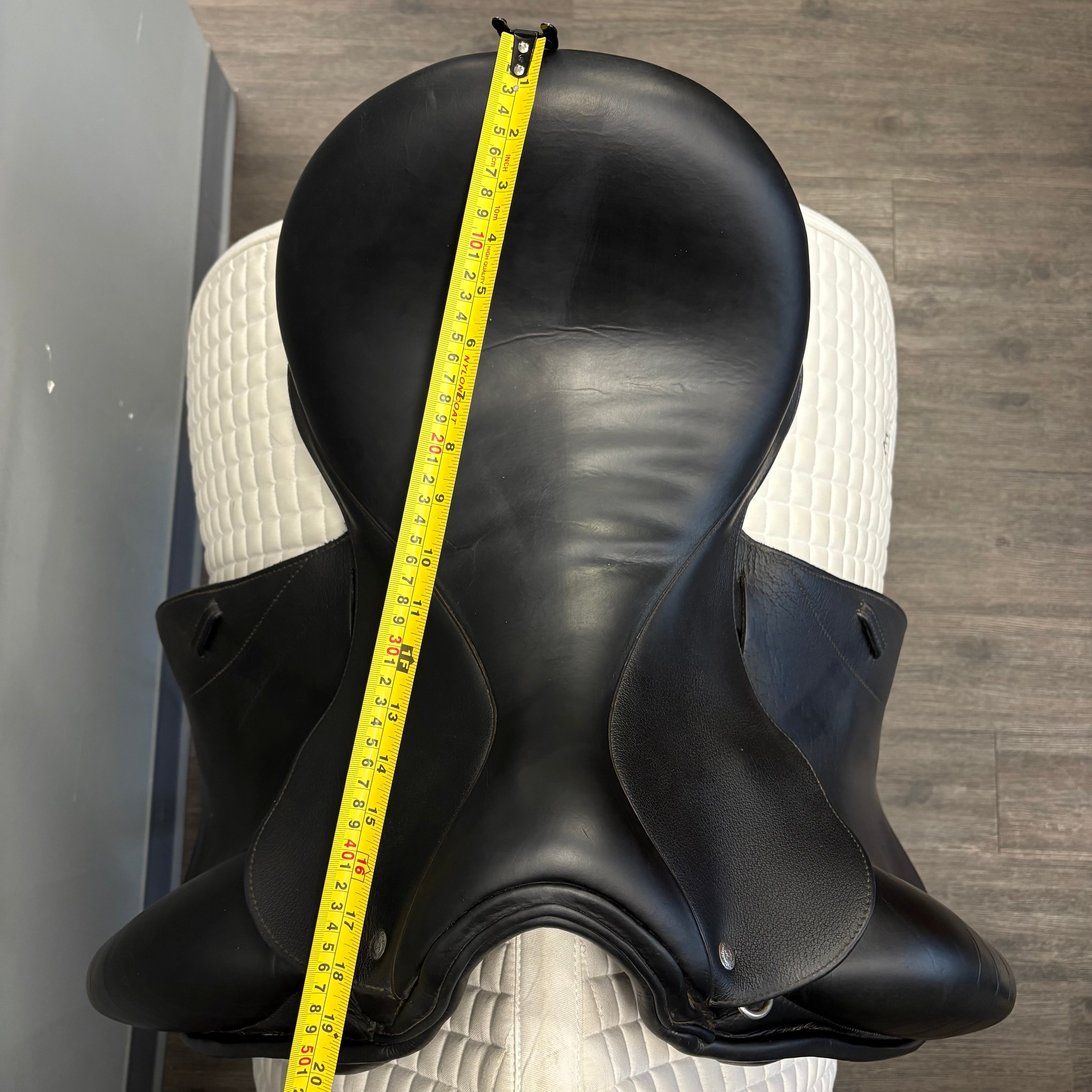 Used Custom Icon Eclipse Dressage Saddle 17" Wide Tree